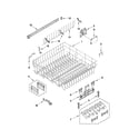 KitchenAid KUDS30FXWH0 upper rack and track parts diagram