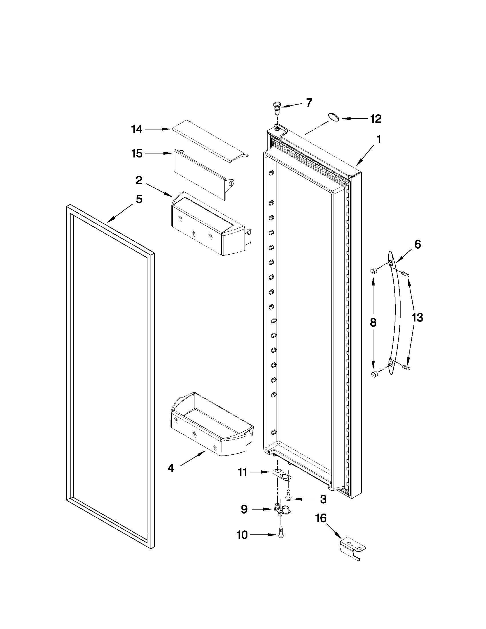 Whirlpool GSS30C6EYY00 refrigerator door parts diagram