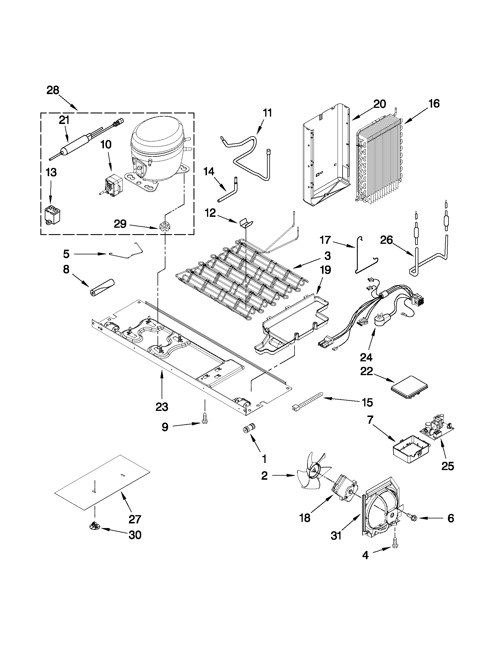Whirlpool WSF26D2EXY02 unit parts diagram