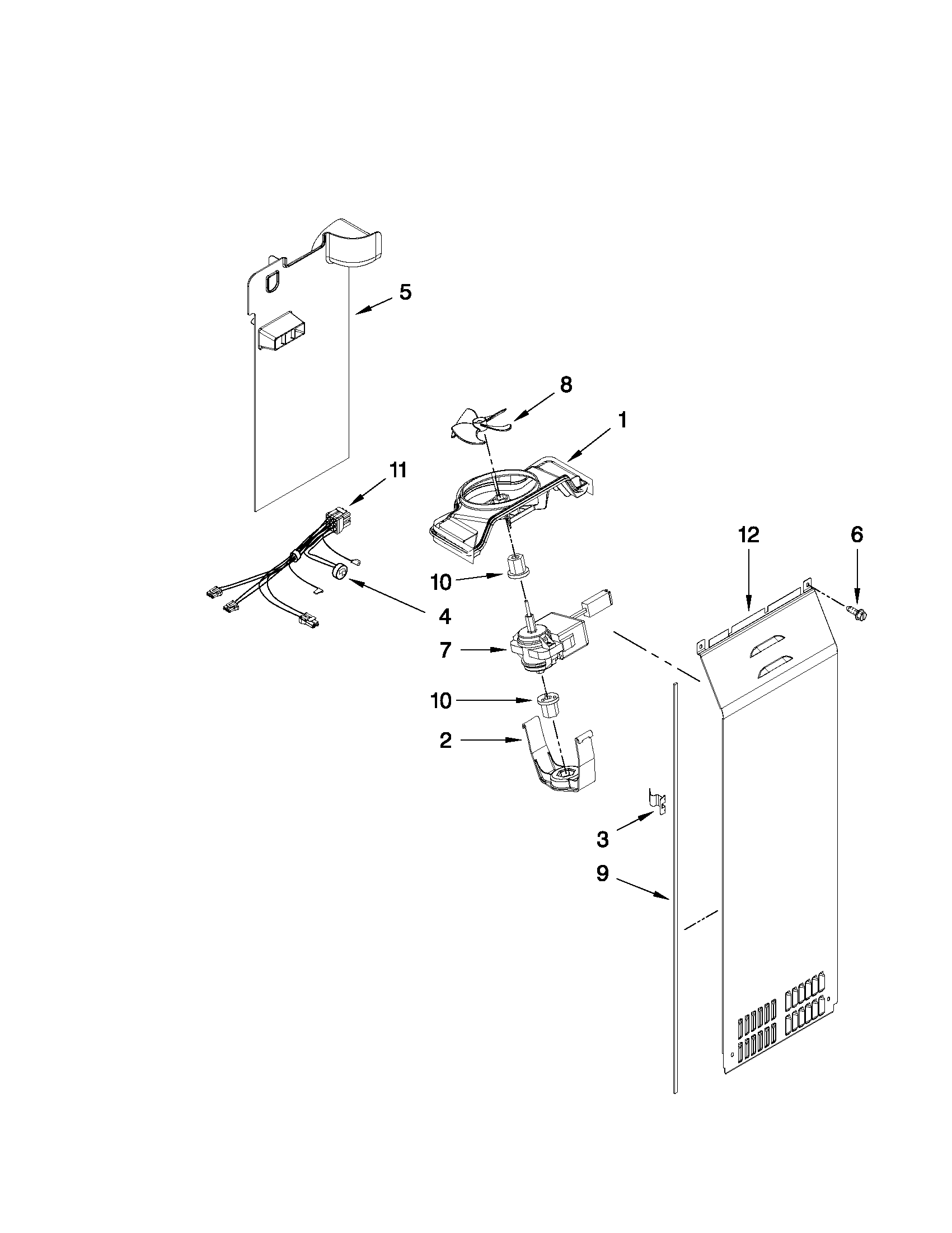 Whirlpool WSF26D2EXY02 air flow parts diagram