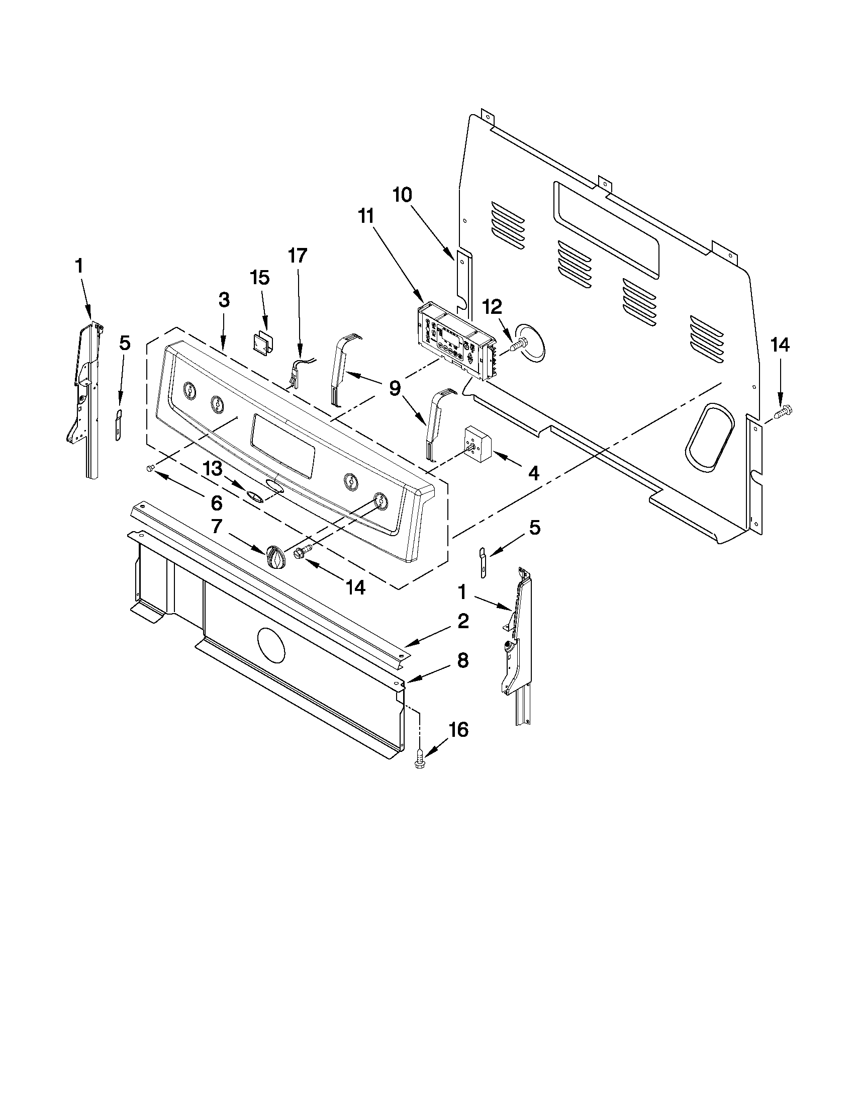 Whirlpool WFE366LVQ1 control panel parts diagram
