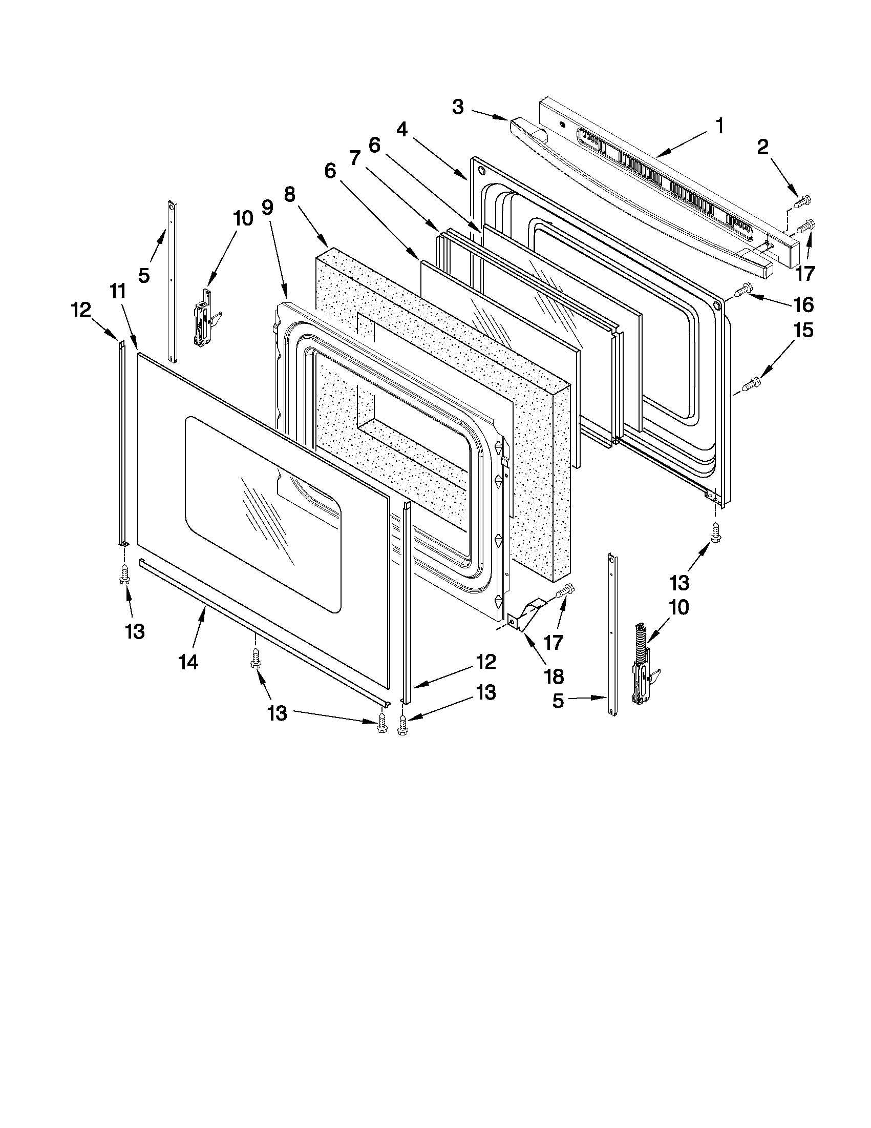 Whirlpool WFE366LVQ1 door parts diagram