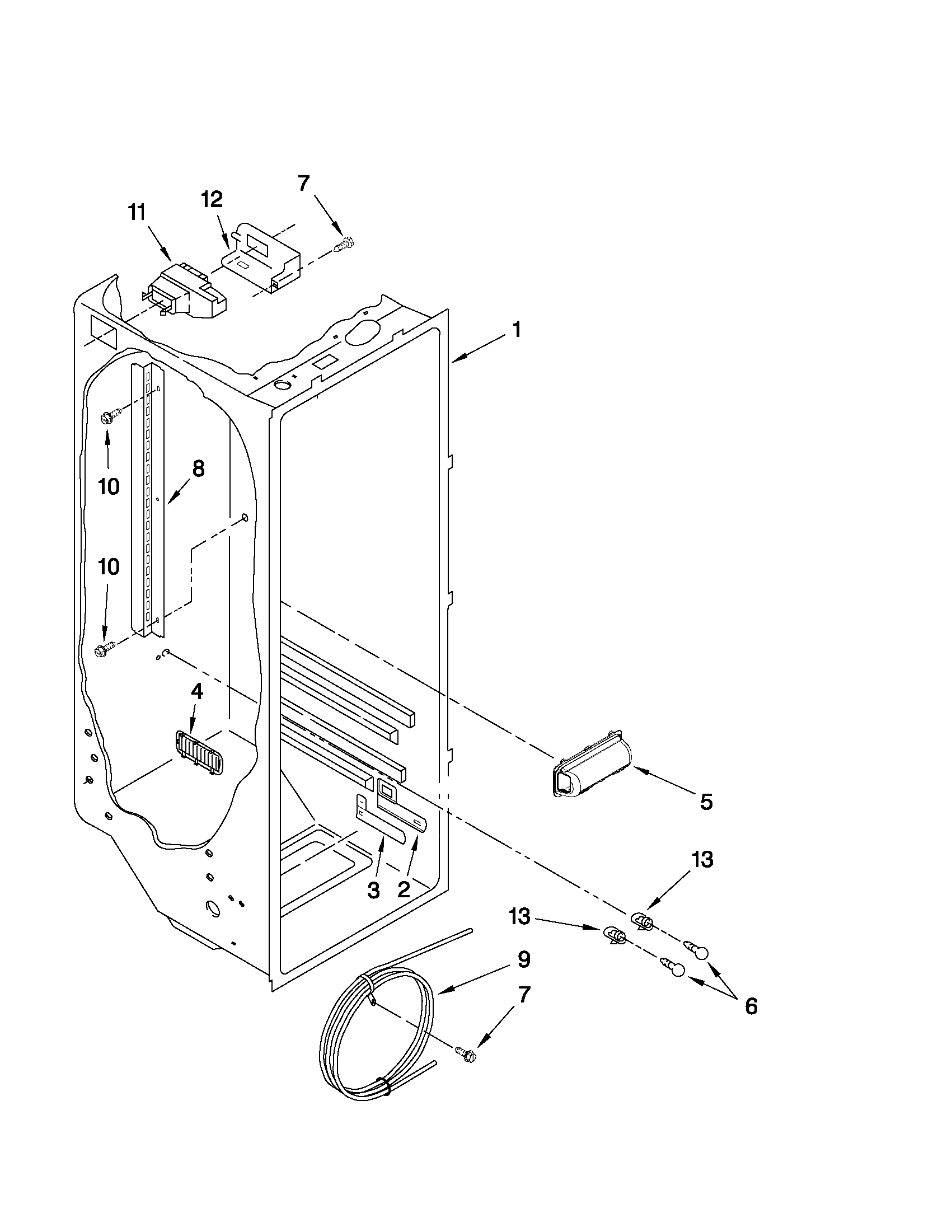 KitchenAid KSRJ25FXMS04 refrigerator liner parts diagram