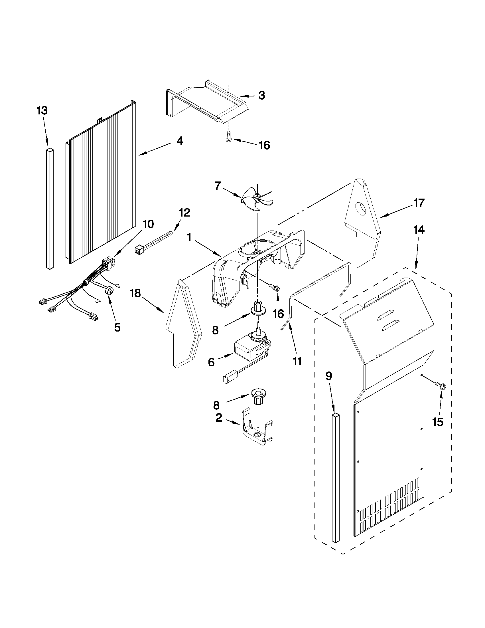KitchenAid KSRJ25FXMS04 air flow parts diagram