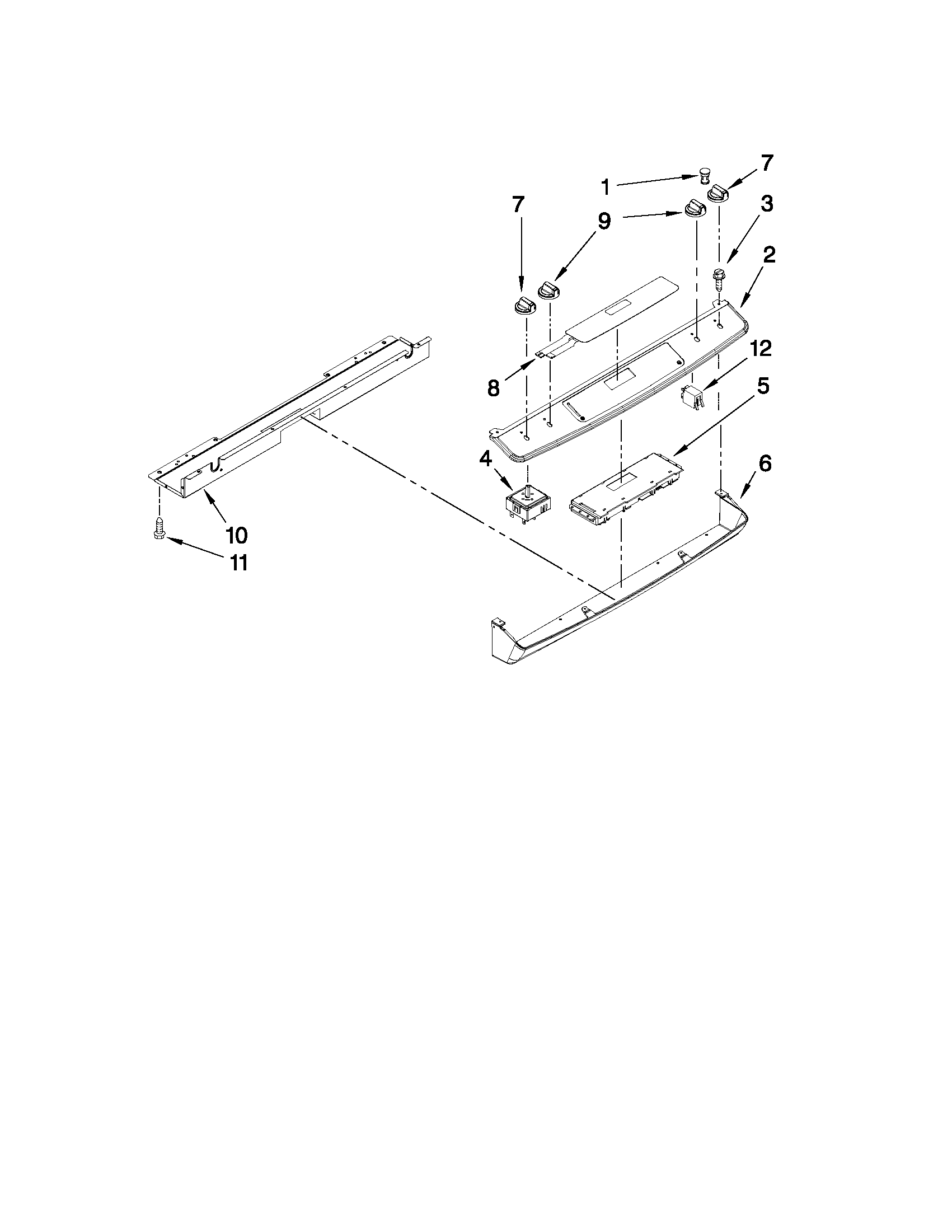 Whirlpool GY397LXUQ04 control panel parts diagram