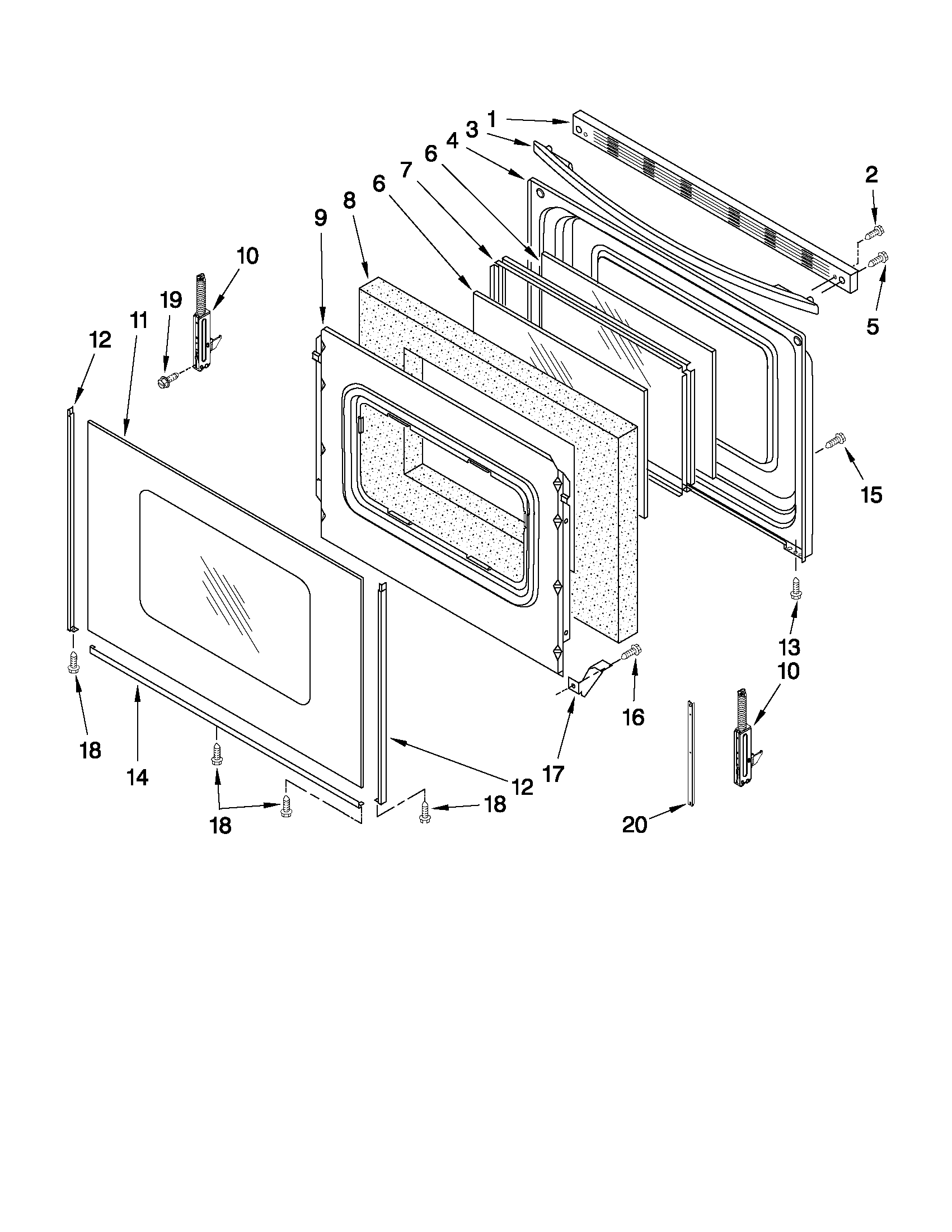 Whirlpool WFE374LVB1 door parts diagram