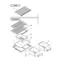 Whirlpool 8W8TXDWFXT00 shelf parts diagram