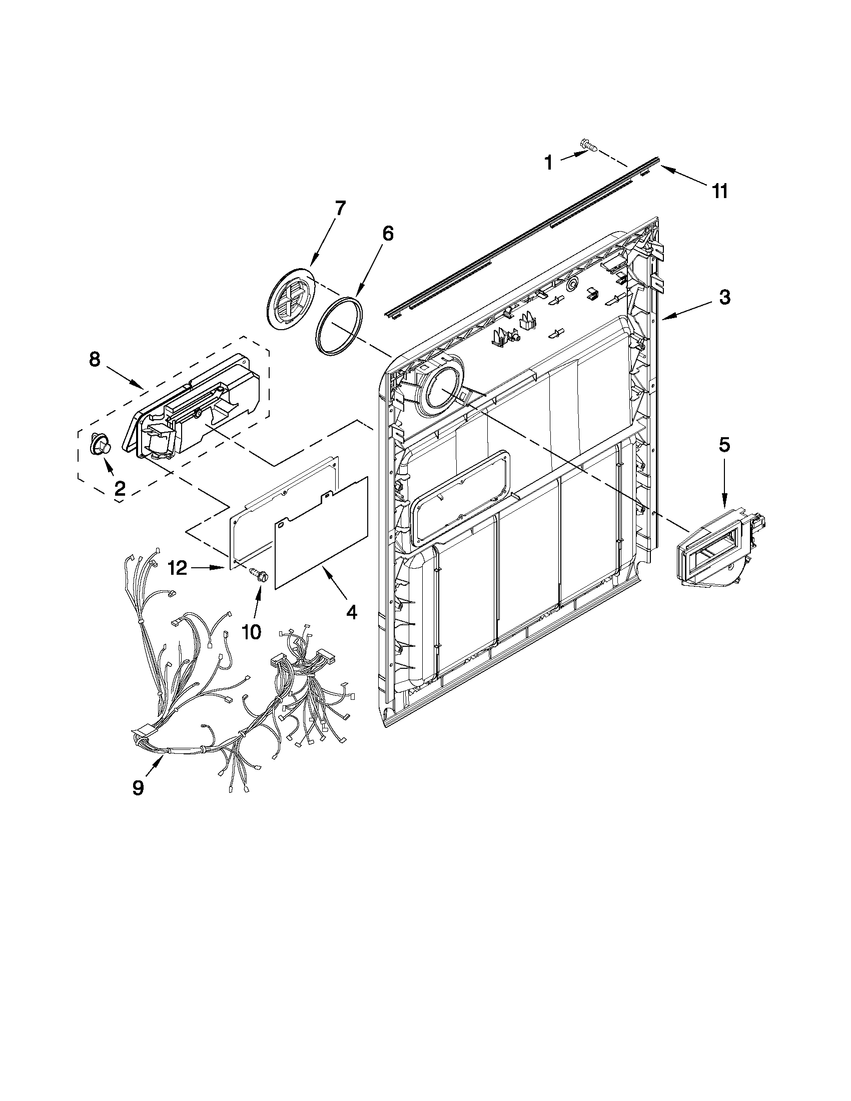 Whirlpool WDF530PSYW1 inner door parts diagram