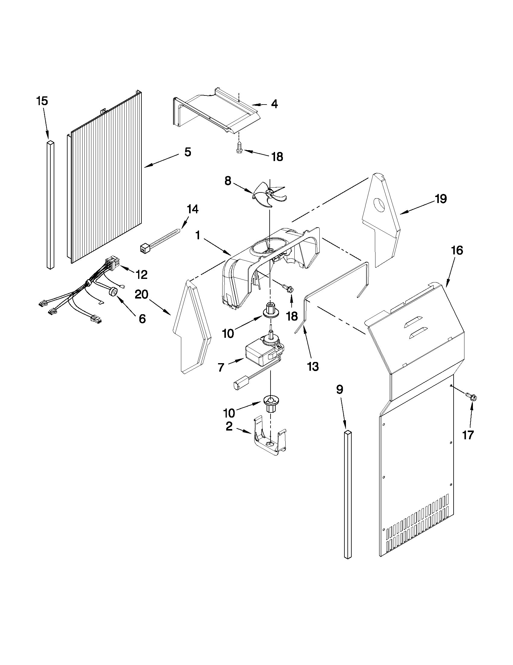 KitchenAid KSRG25FVMS06 air flow parts diagram