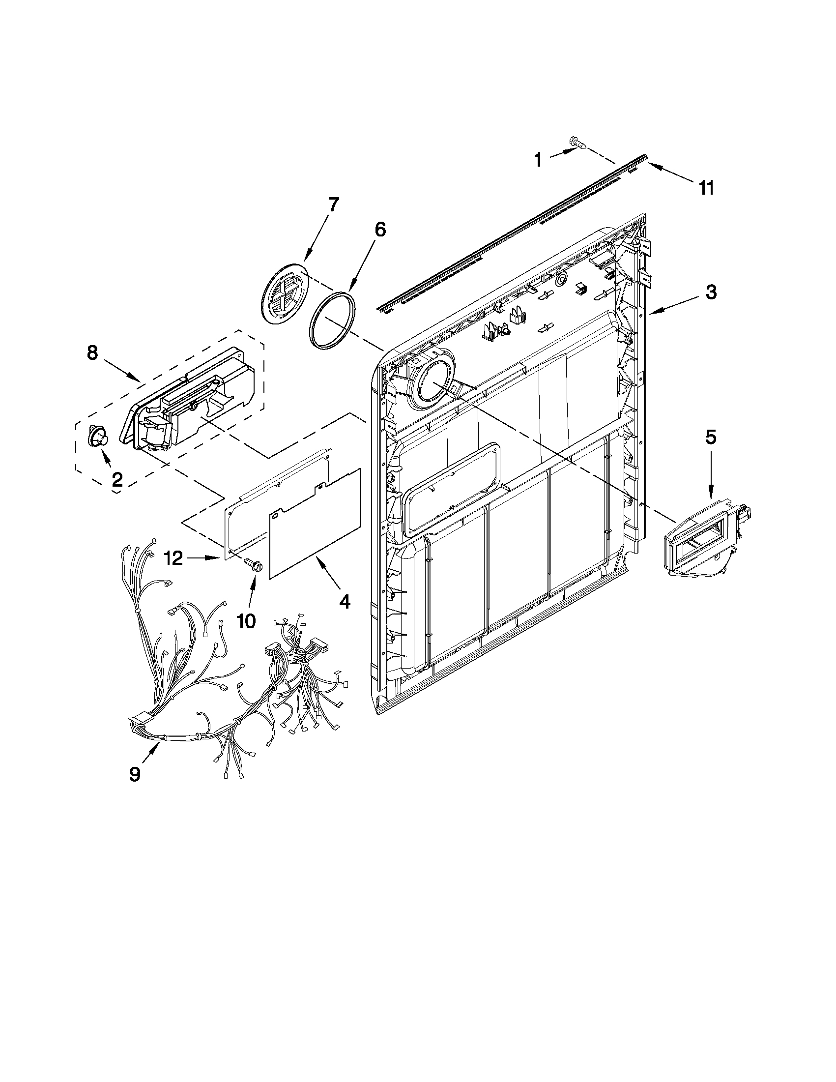 Whirlpool WDF730PAYM1 inner door parts diagram