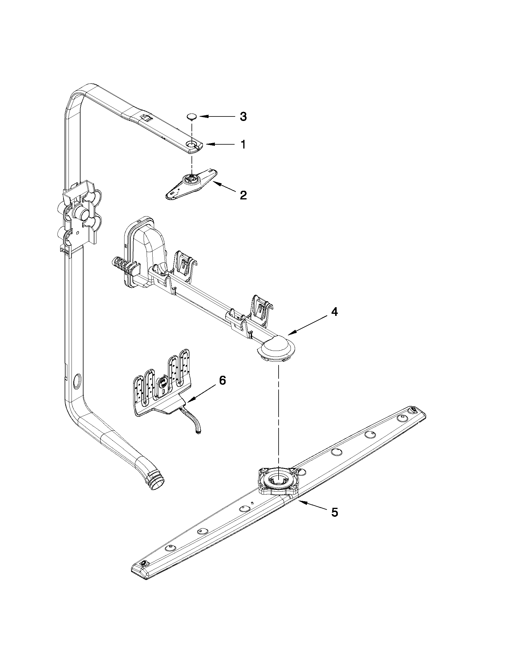 Whirlpool WDF730PAYM1 upper wash and rinse parts diagram