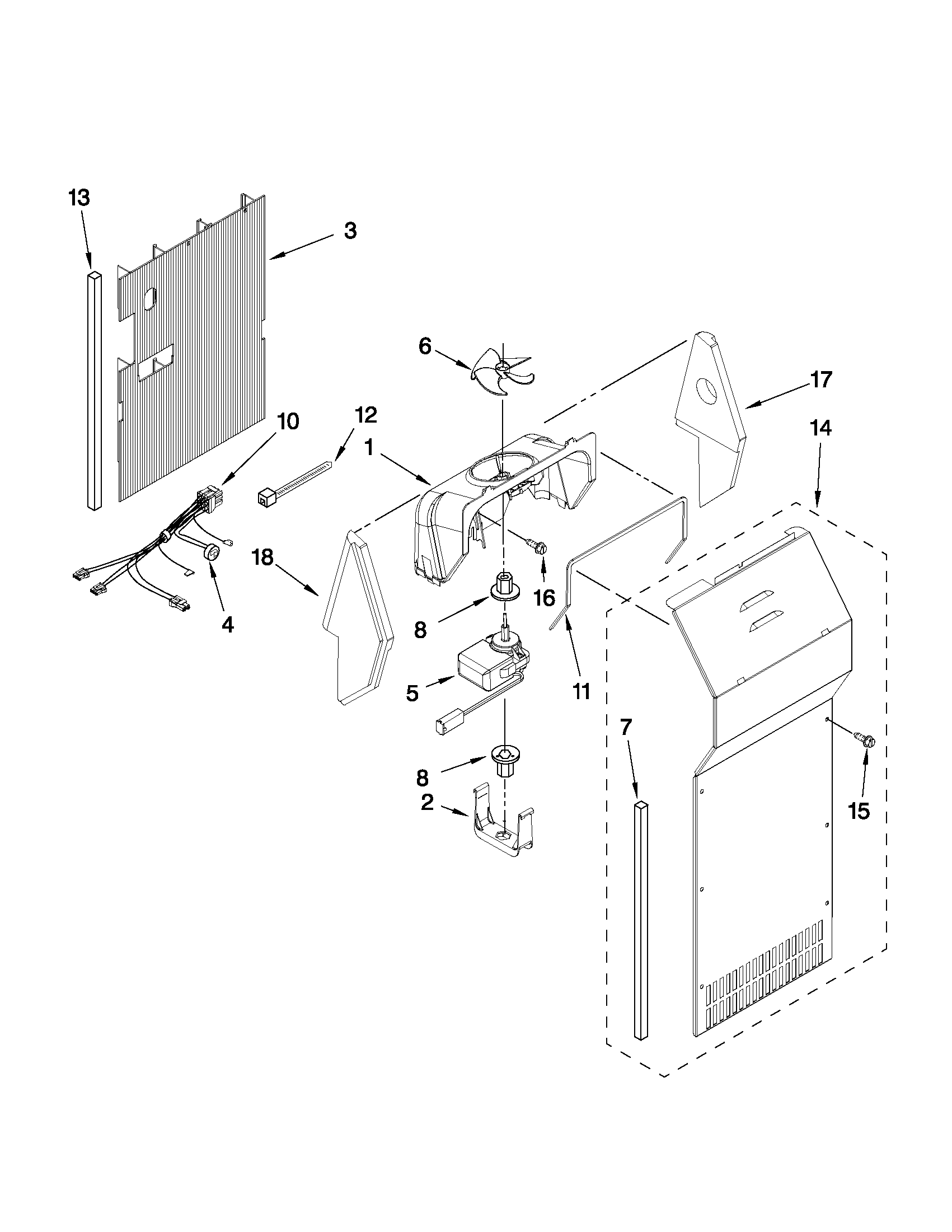 Whirlpool 6GD5SHGXSS08 air flow parts diagram