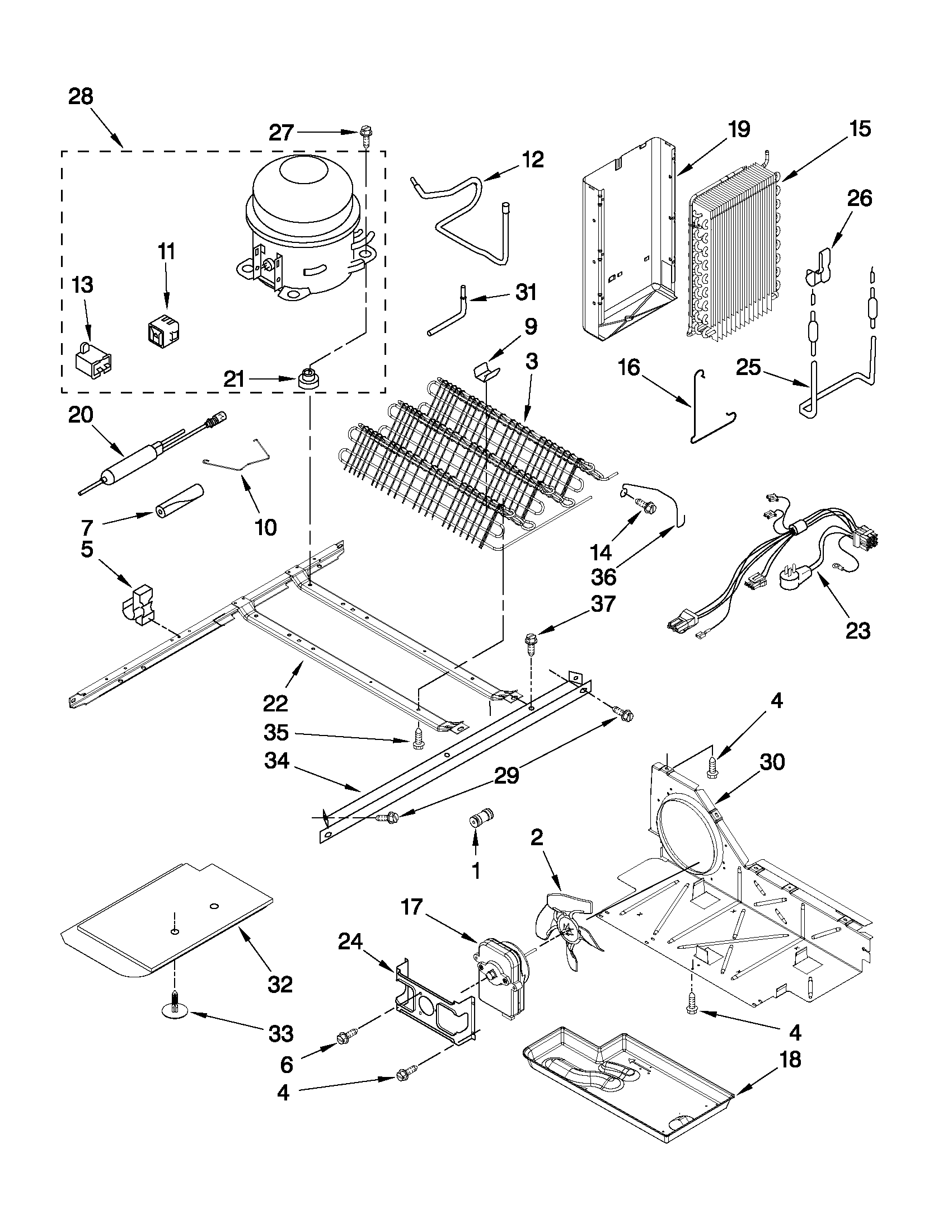 Whirlpool ED5GVEXVD07 unit parts diagram