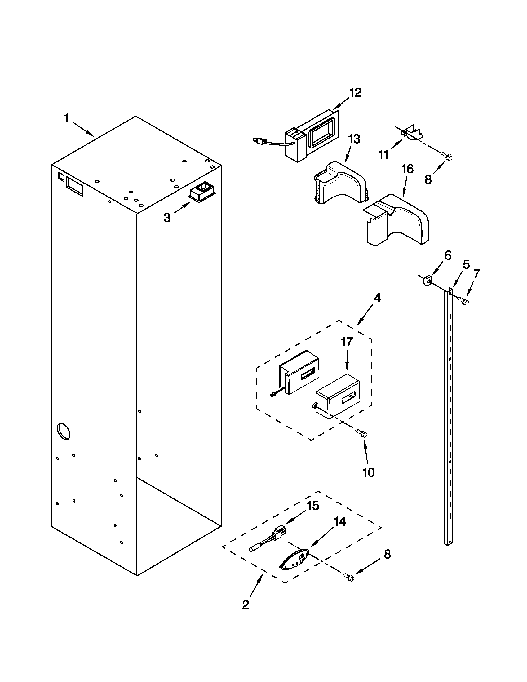 Jenn-Air JS48NXFXDW01 refrigerator liner parts diagram