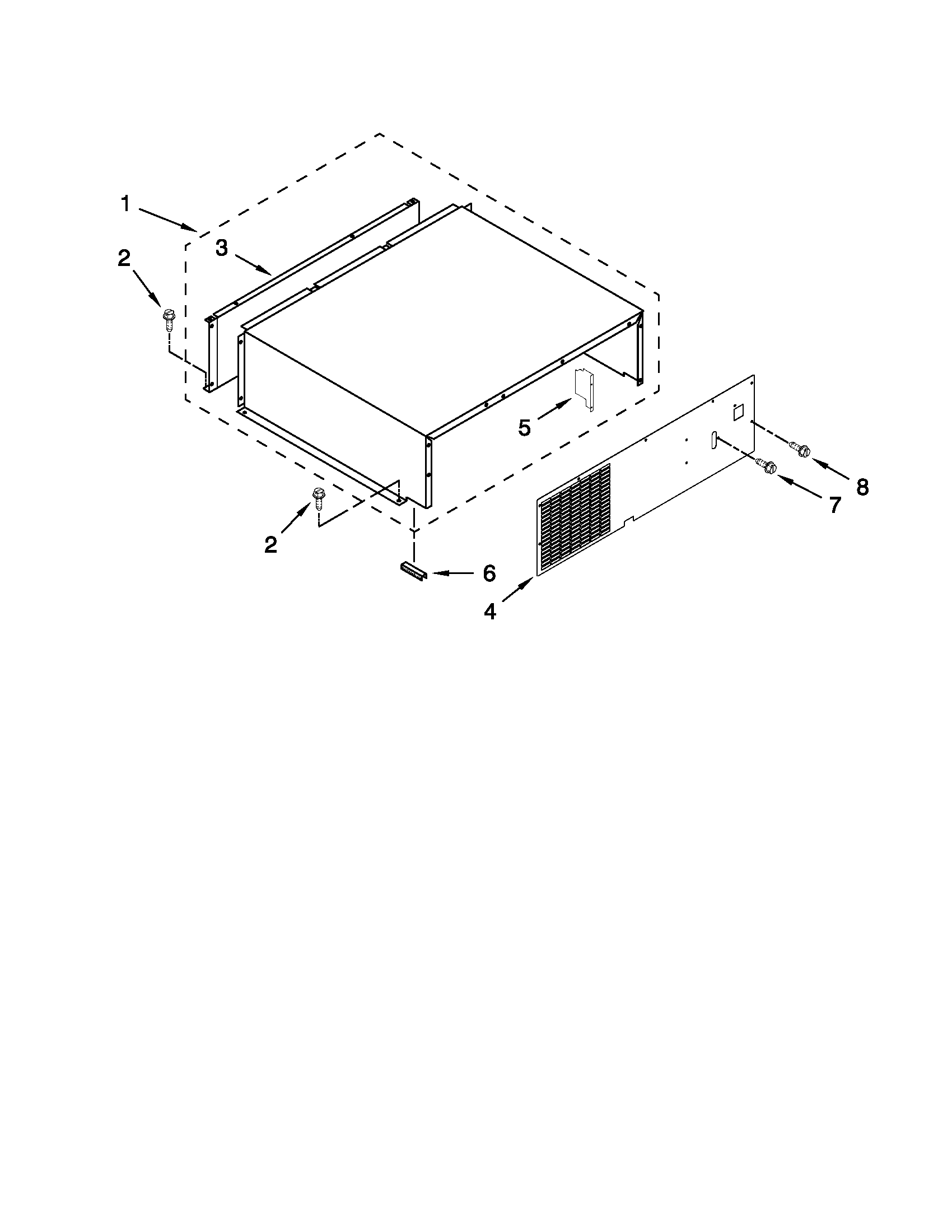 Jenn-Air JS48NXFXDW01 top grille and unit cover parts diagram