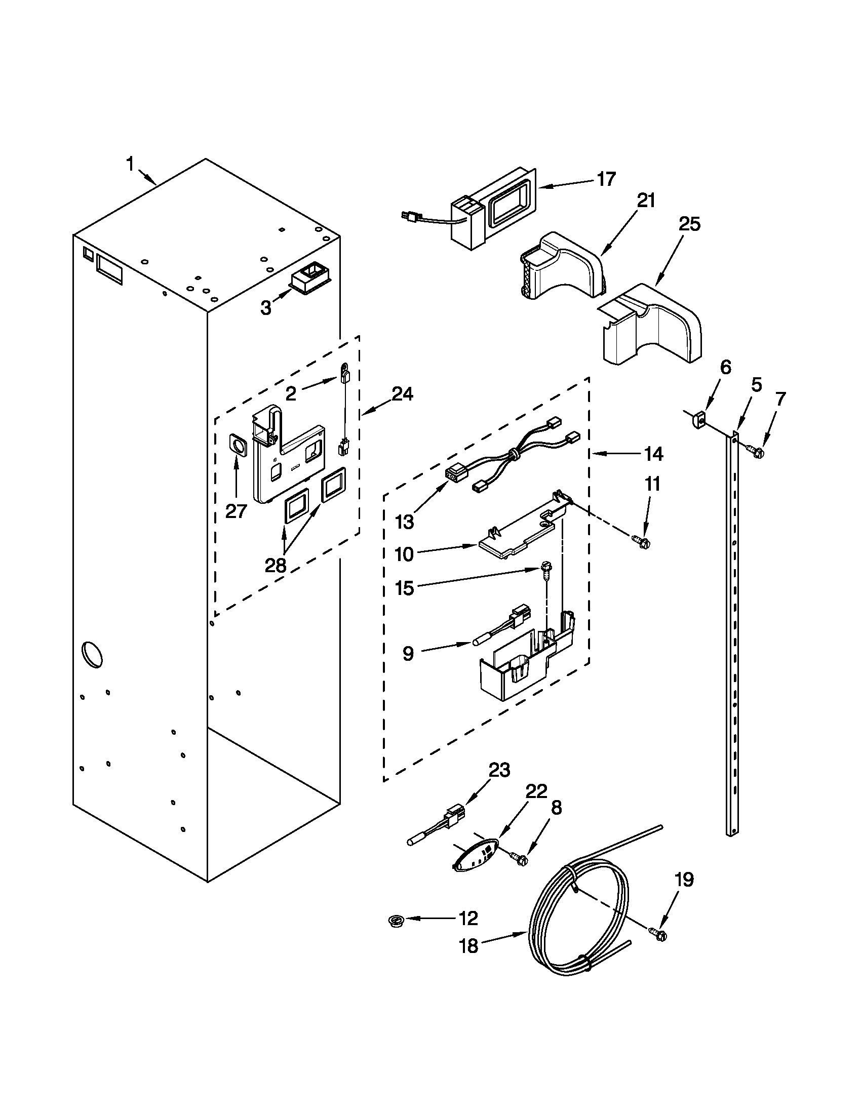KitchenAid KSSS48QTB02 refrigerator liner parts diagram