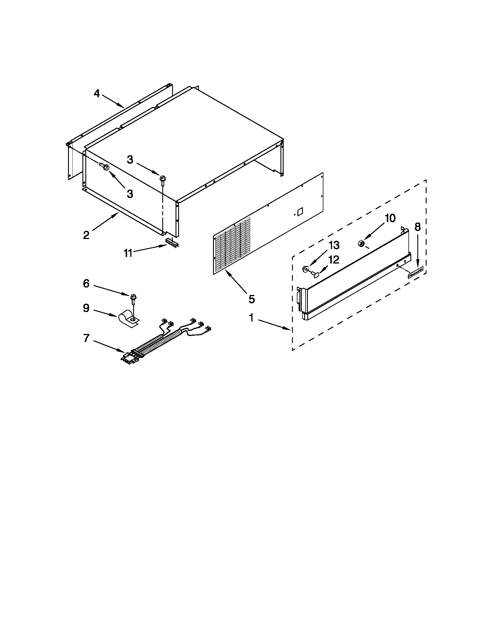 KitchenAid KSSS48QTB02 top grille and unit cover parts diagram
