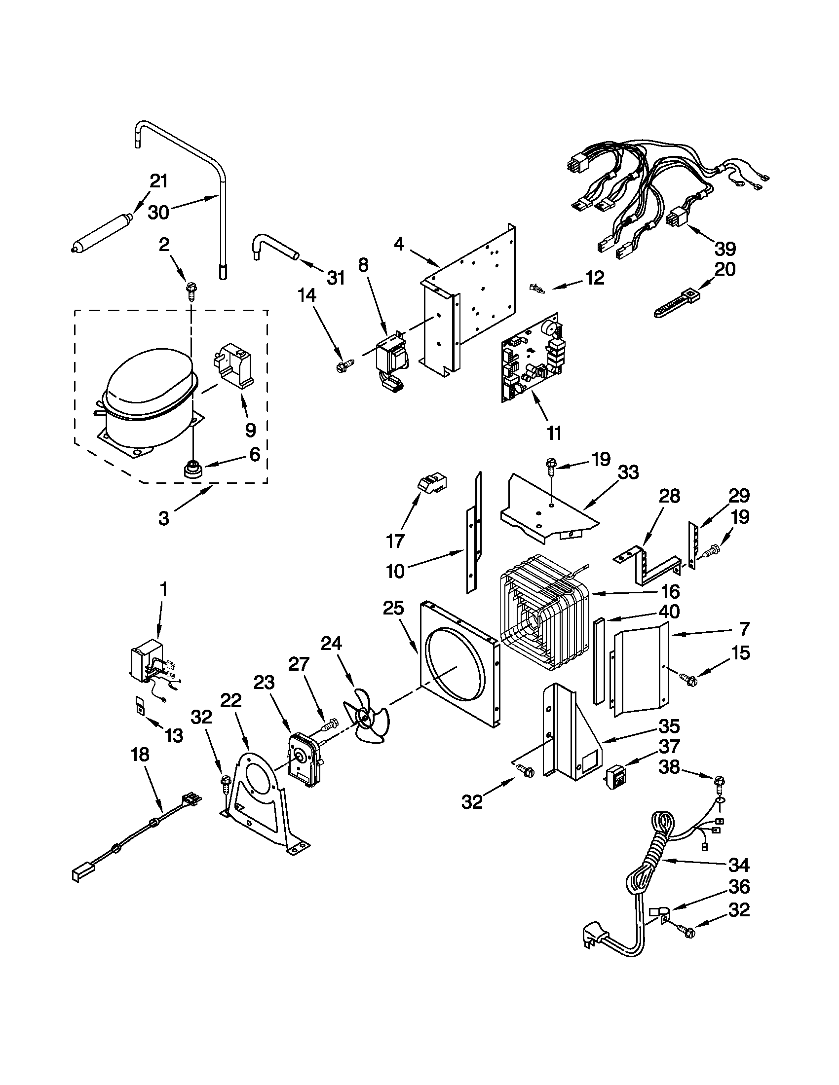 KitchenAid KBRO36FTX03 upper unit parts diagram