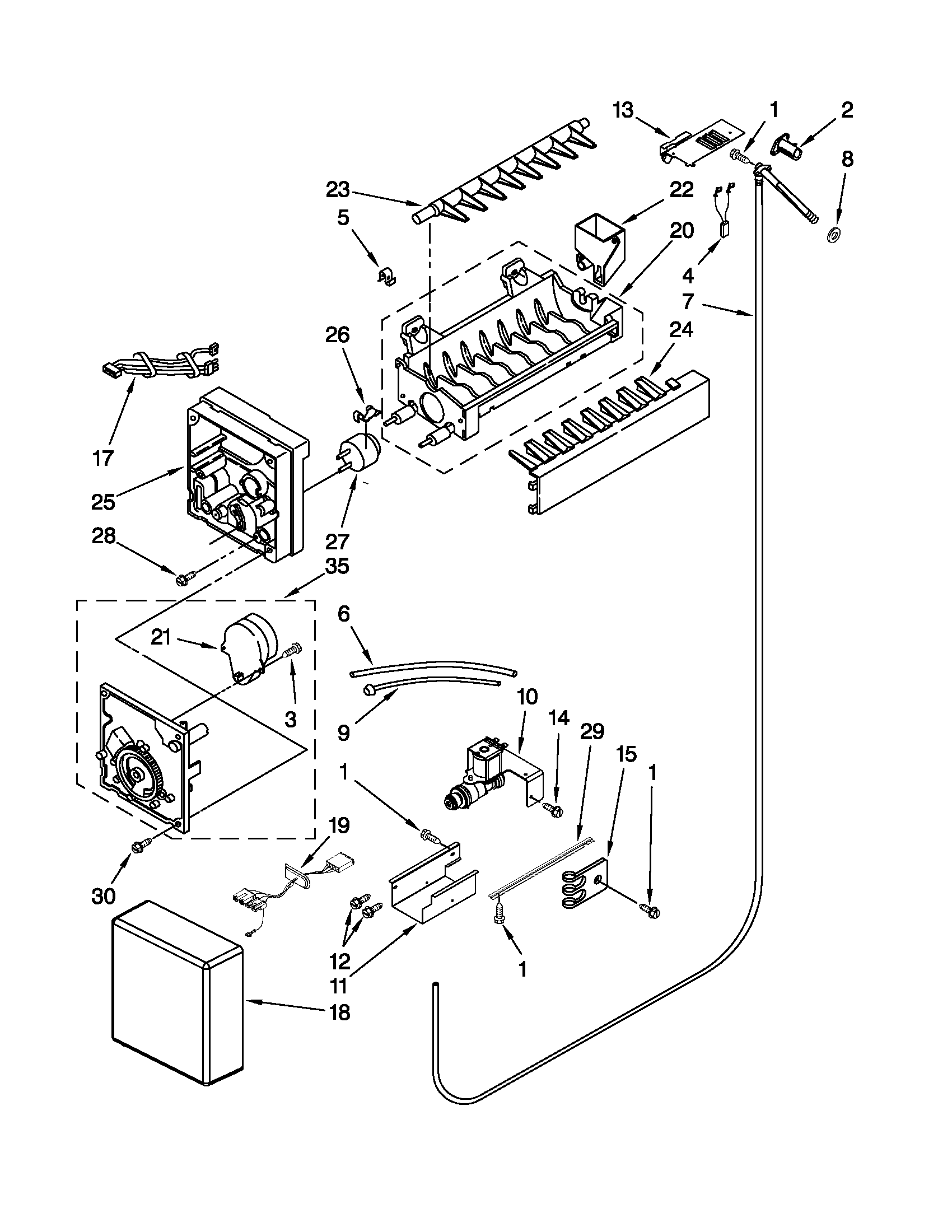 KitchenAid KBRO36FTX03 icemaker parts diagram