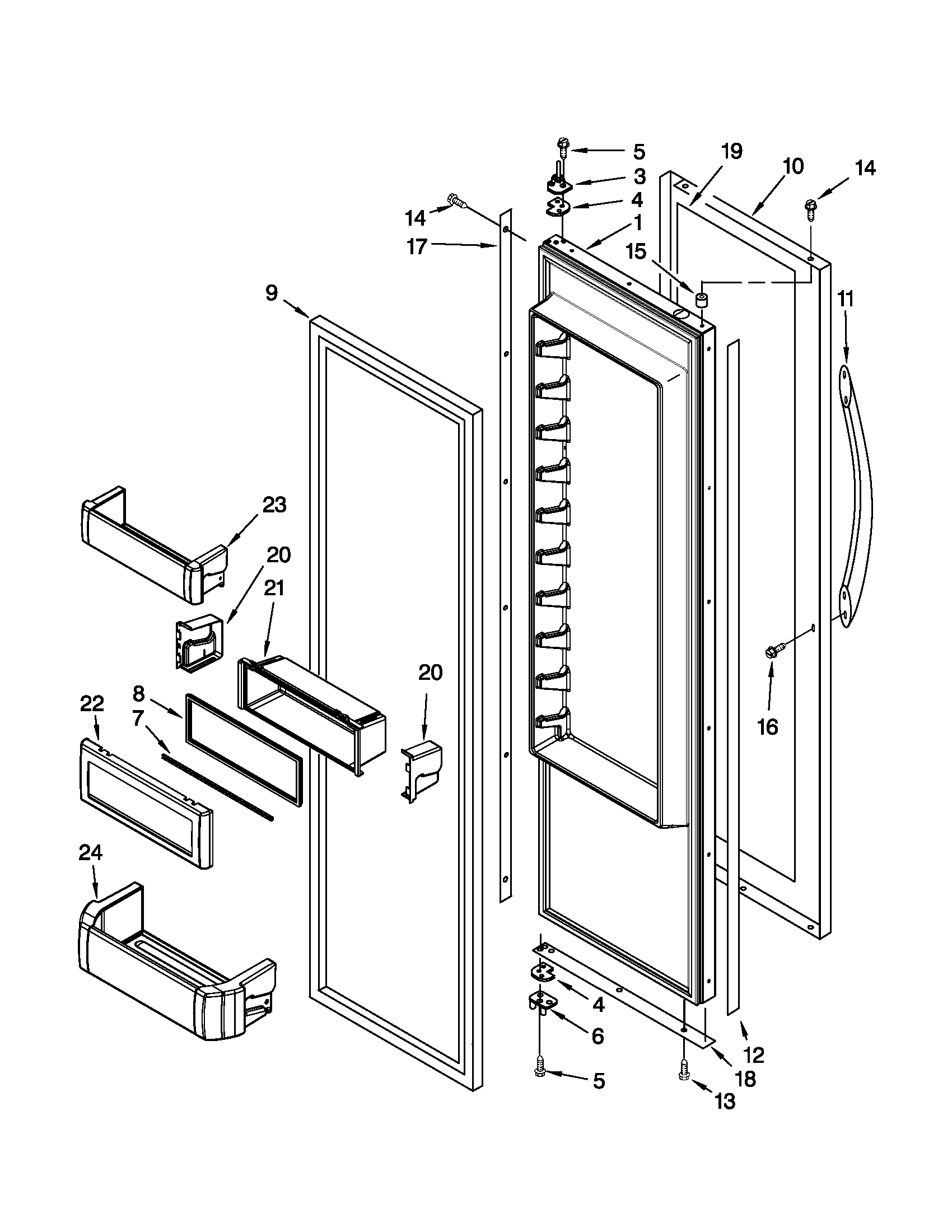 KitchenAid KSSC42QVS01 refrigerator door parts diagram