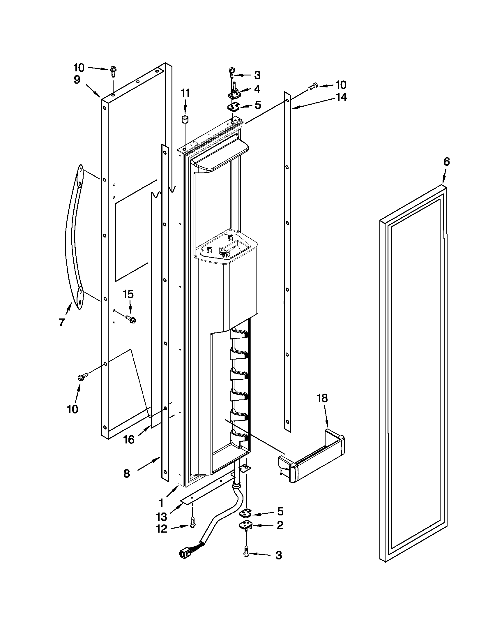 KitchenAid KSSC42QVS01 freezer door parts diagram