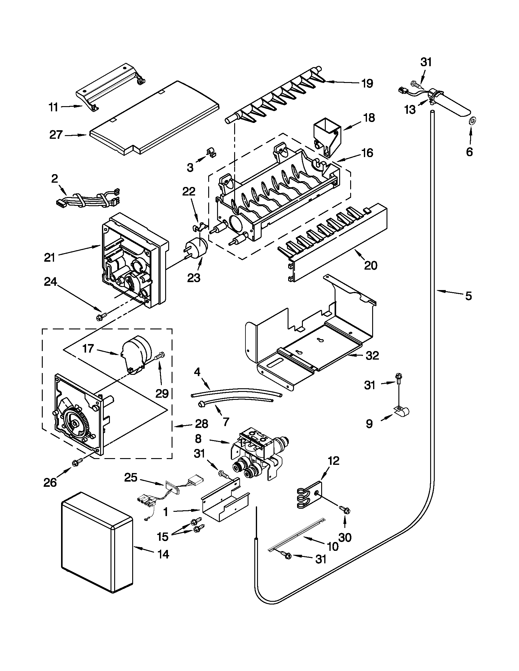 KitchenAid KSSC42QVS01 icemaker parts diagram