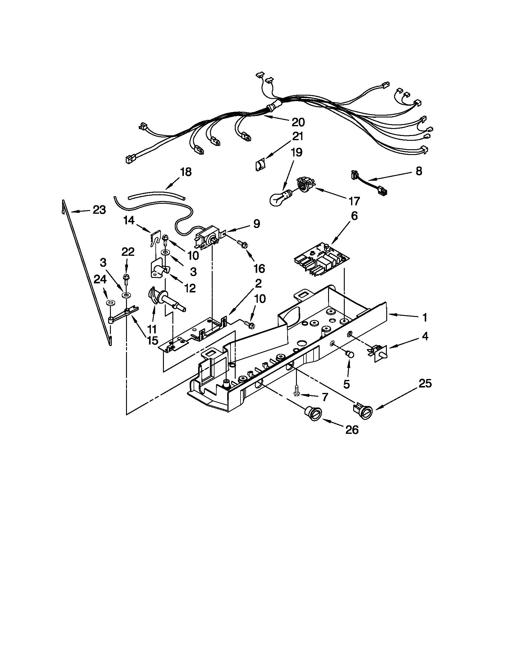 Whirlpool ED5FVGXWS08 control parts diagram