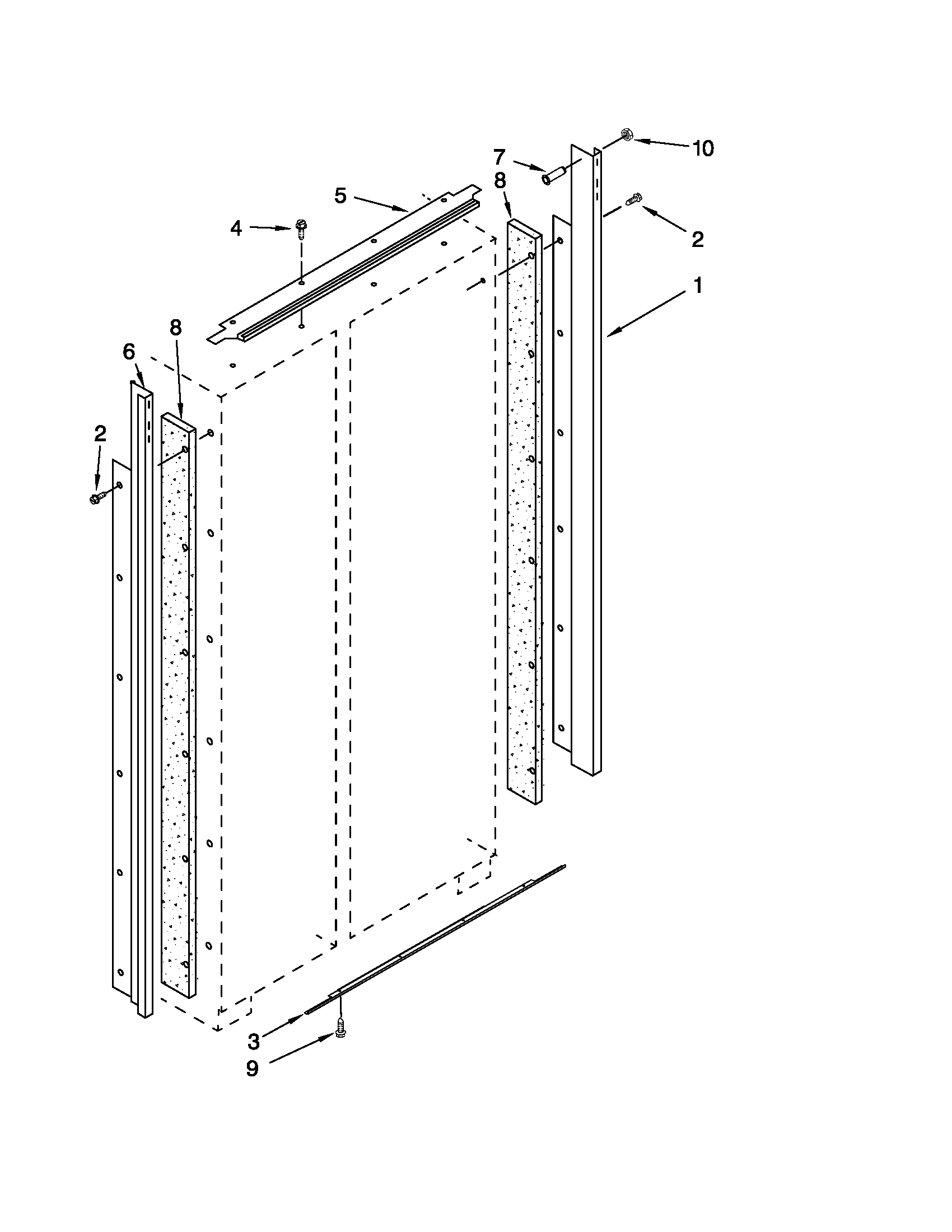 KitchenAid KSSS36QTX04 cabinet trim parts diagram