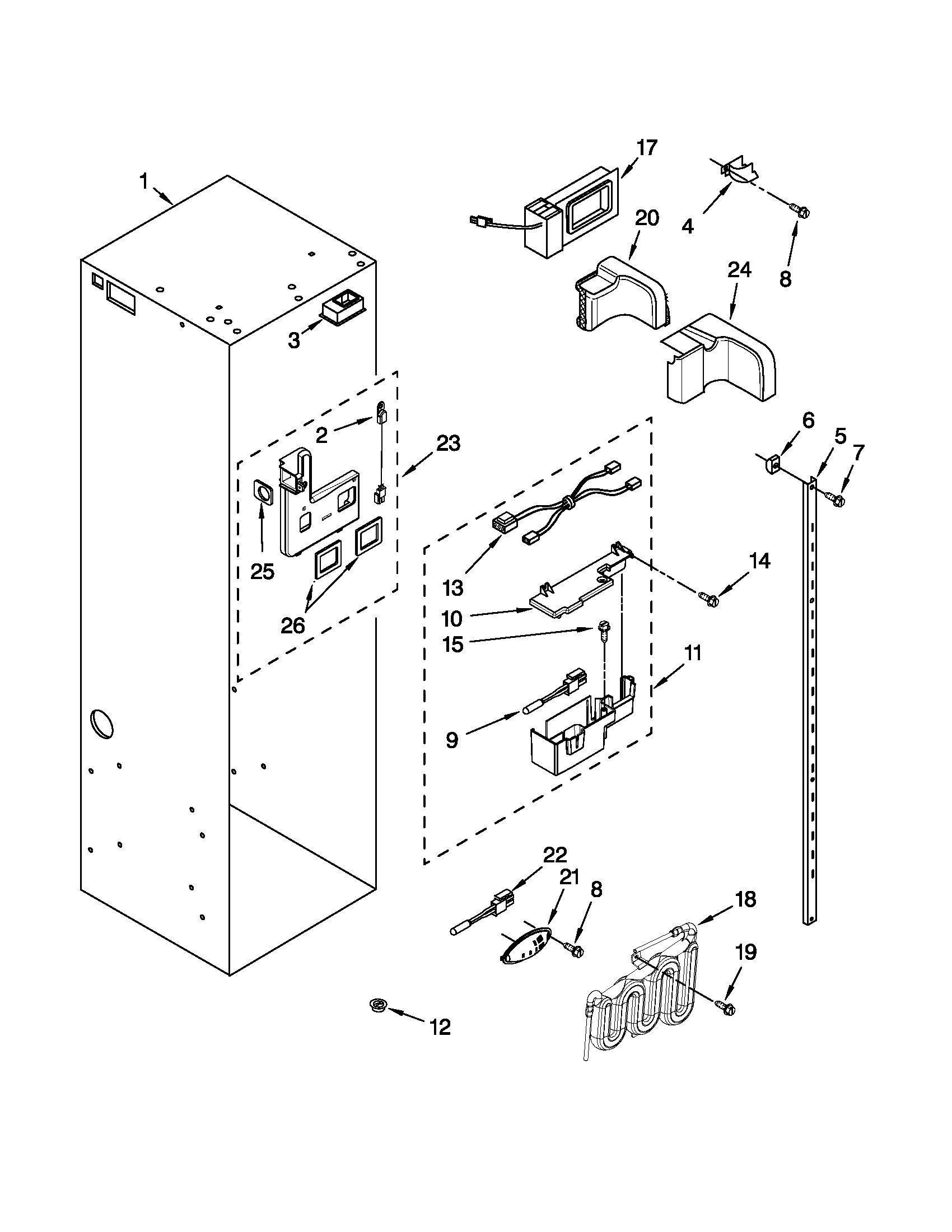 KitchenAid KSSS36QTX04 refrigerator liner parts diagram