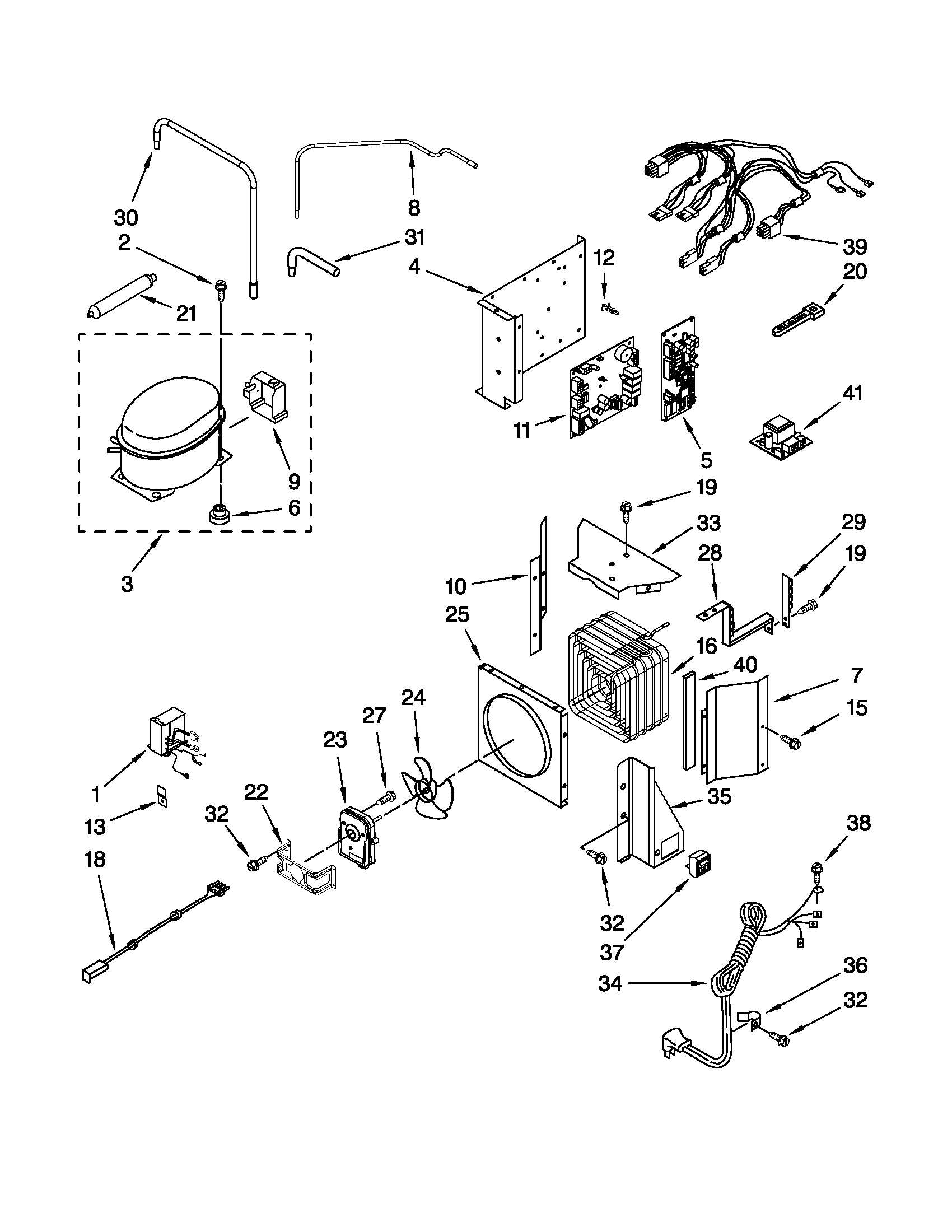 KitchenAid KSSS36QTX04 upper unit parts diagram