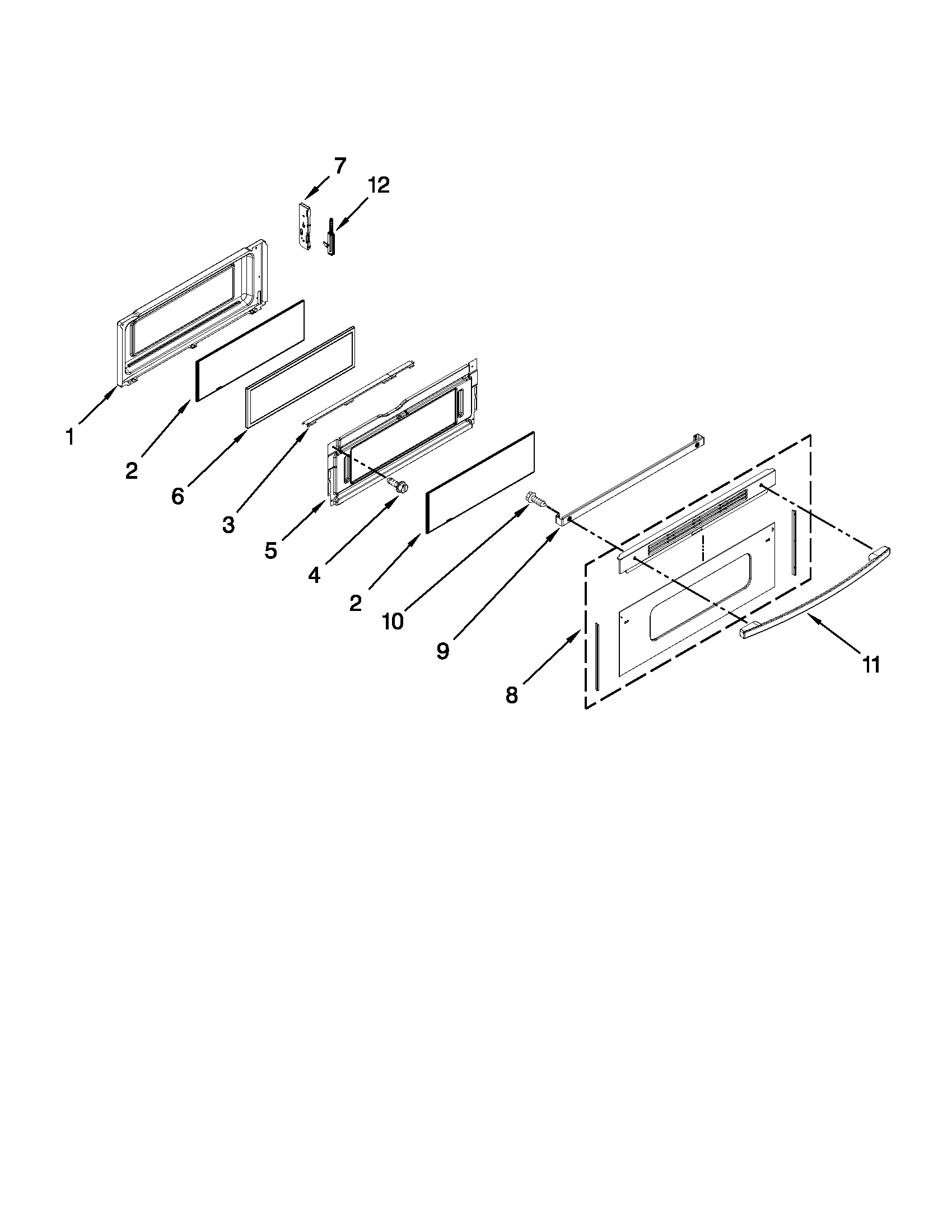 Whirlpool GGE390LXS02 upper door parts diagram