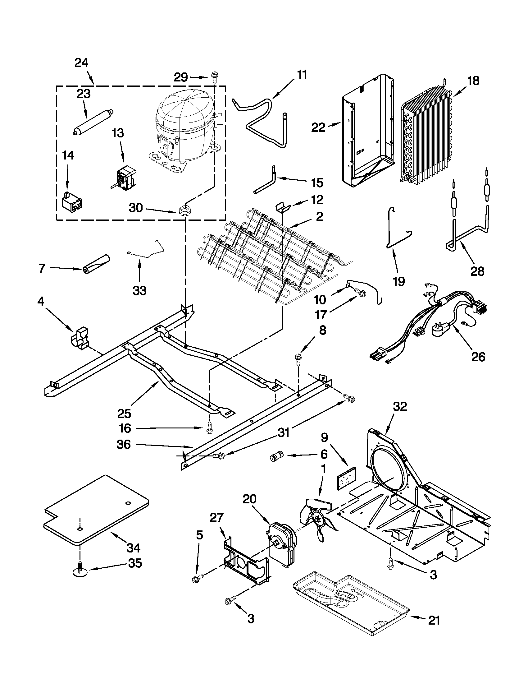 Whirlpool ED5VHEXVQ07 unit parts diagram