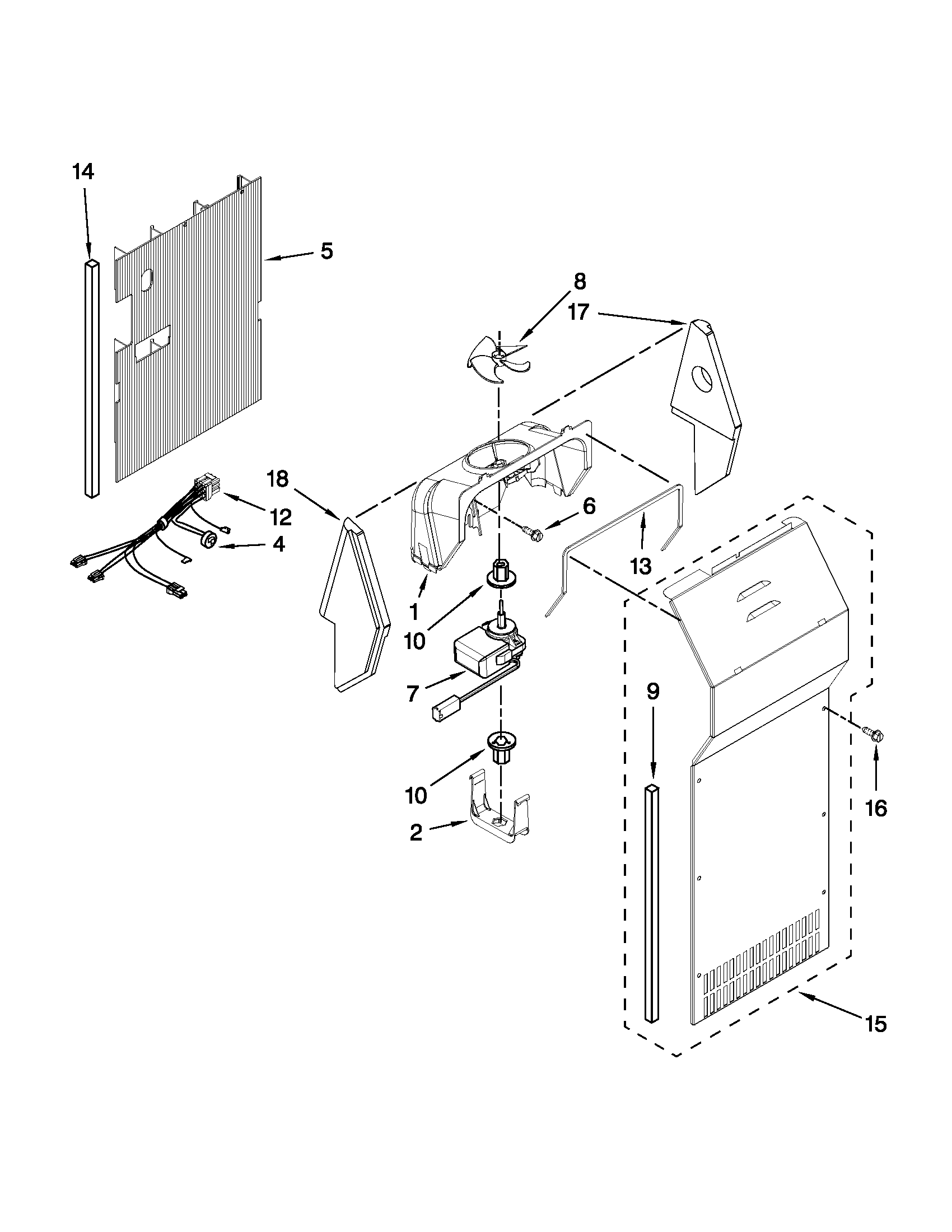Whirlpool ED5VHEXVQ07 air flow parts diagram