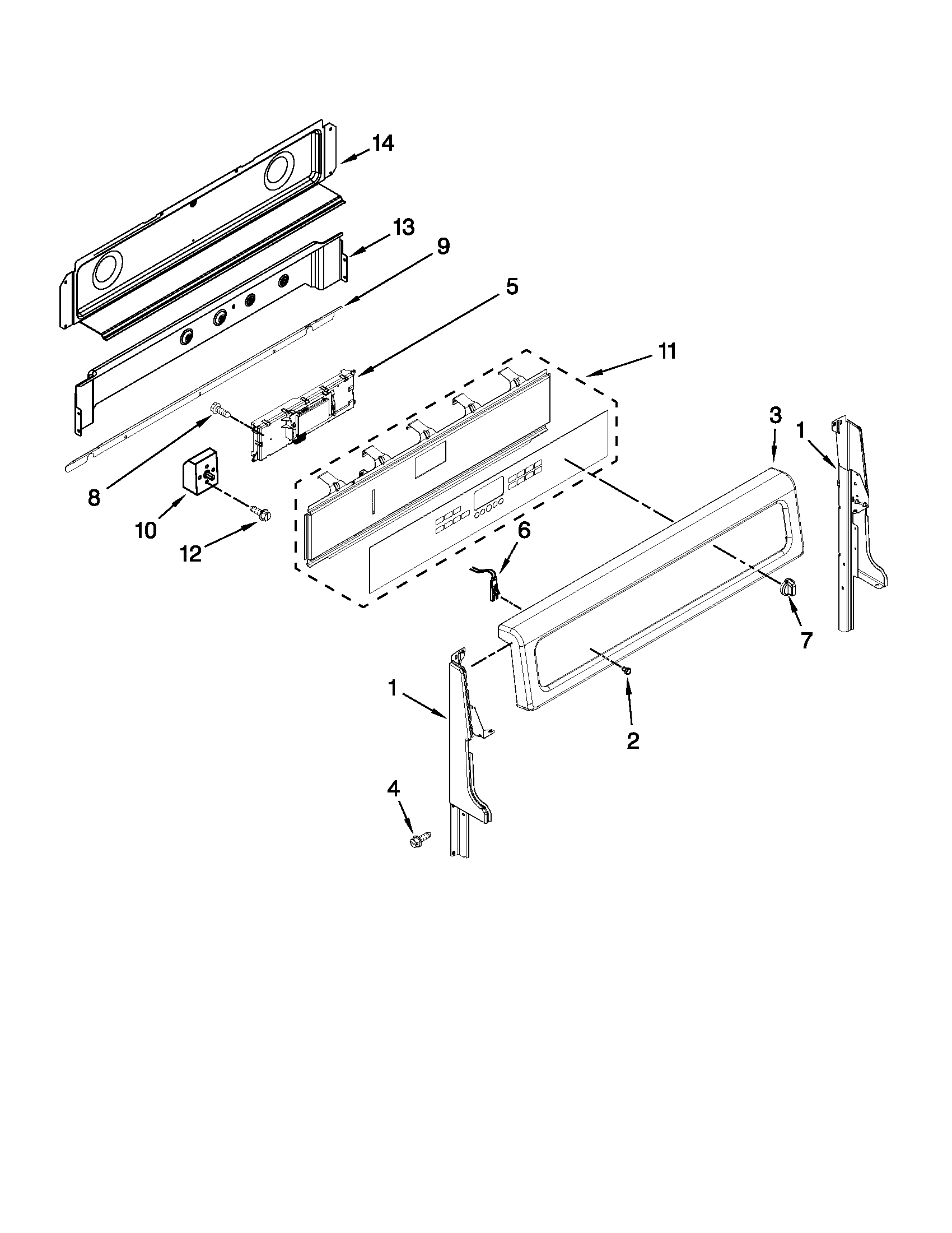 Maytag MET8665XB01 control panel parts diagram