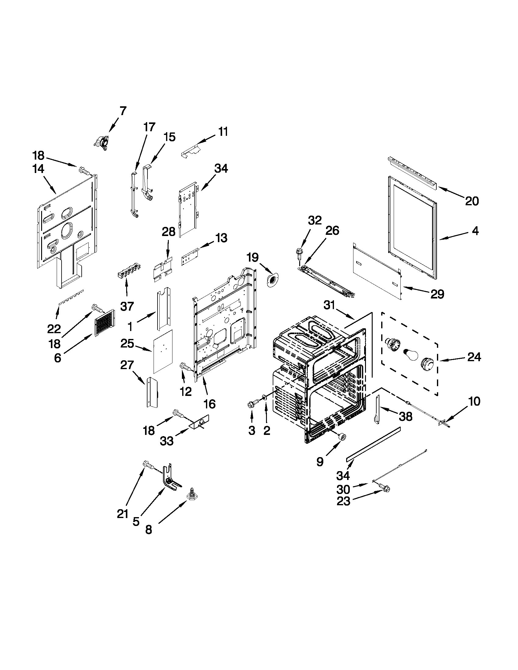 Maytag MET8665XB01 chassis parts diagram