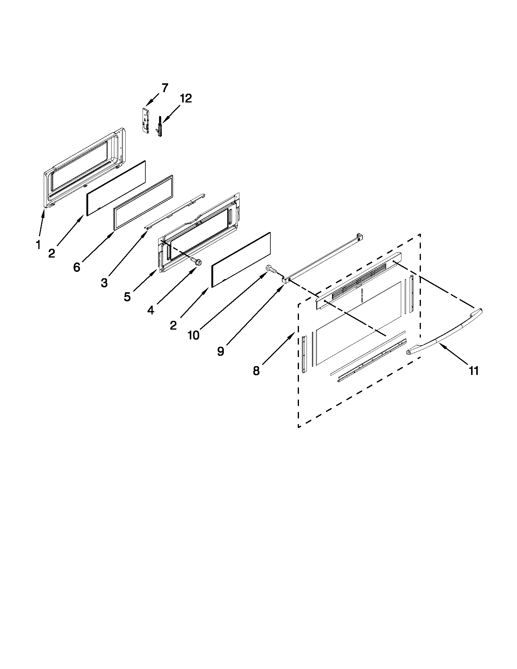 Maytag MET8665XB01 upper door parts diagram