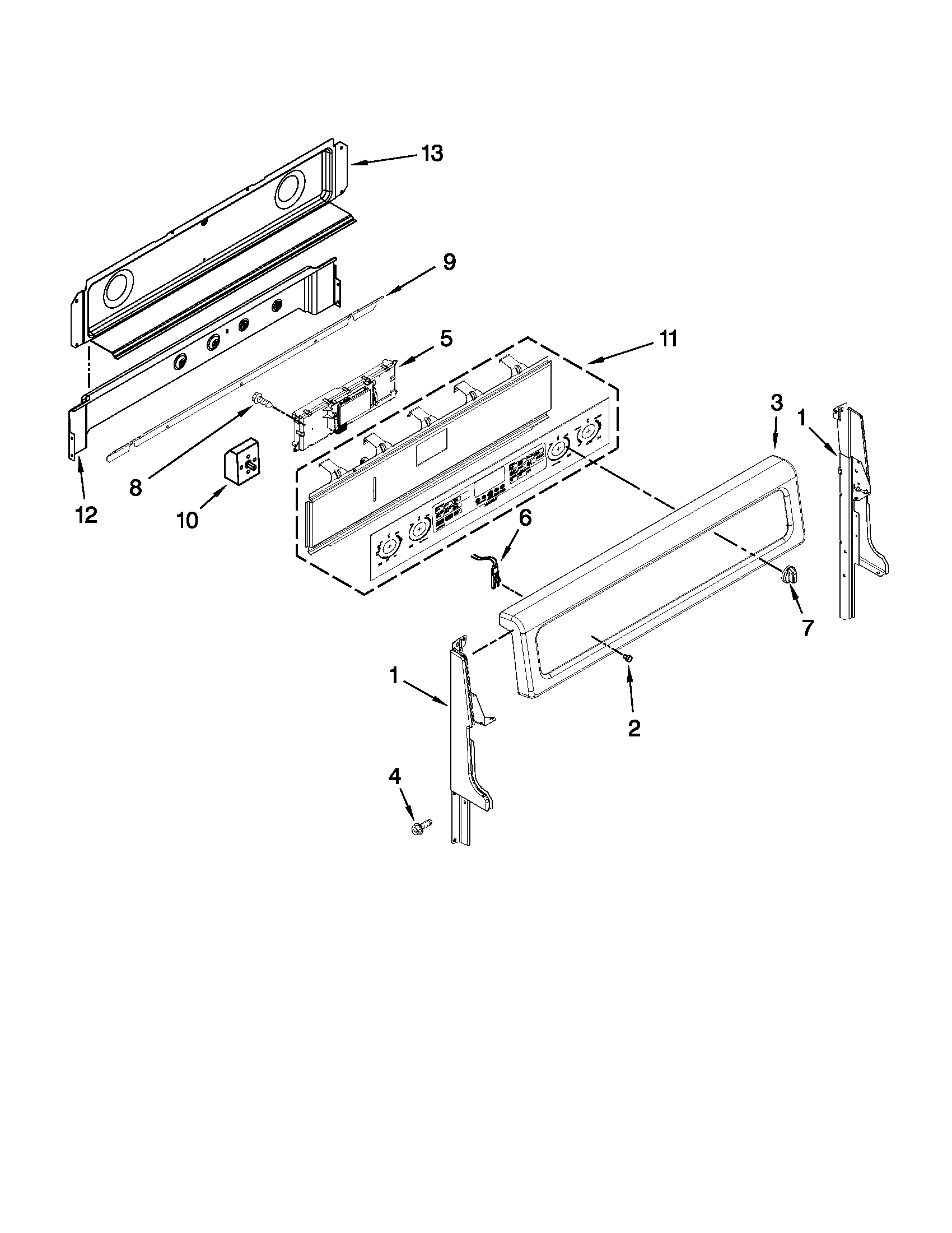 Maytag MET8885XB01 control panel parts diagram