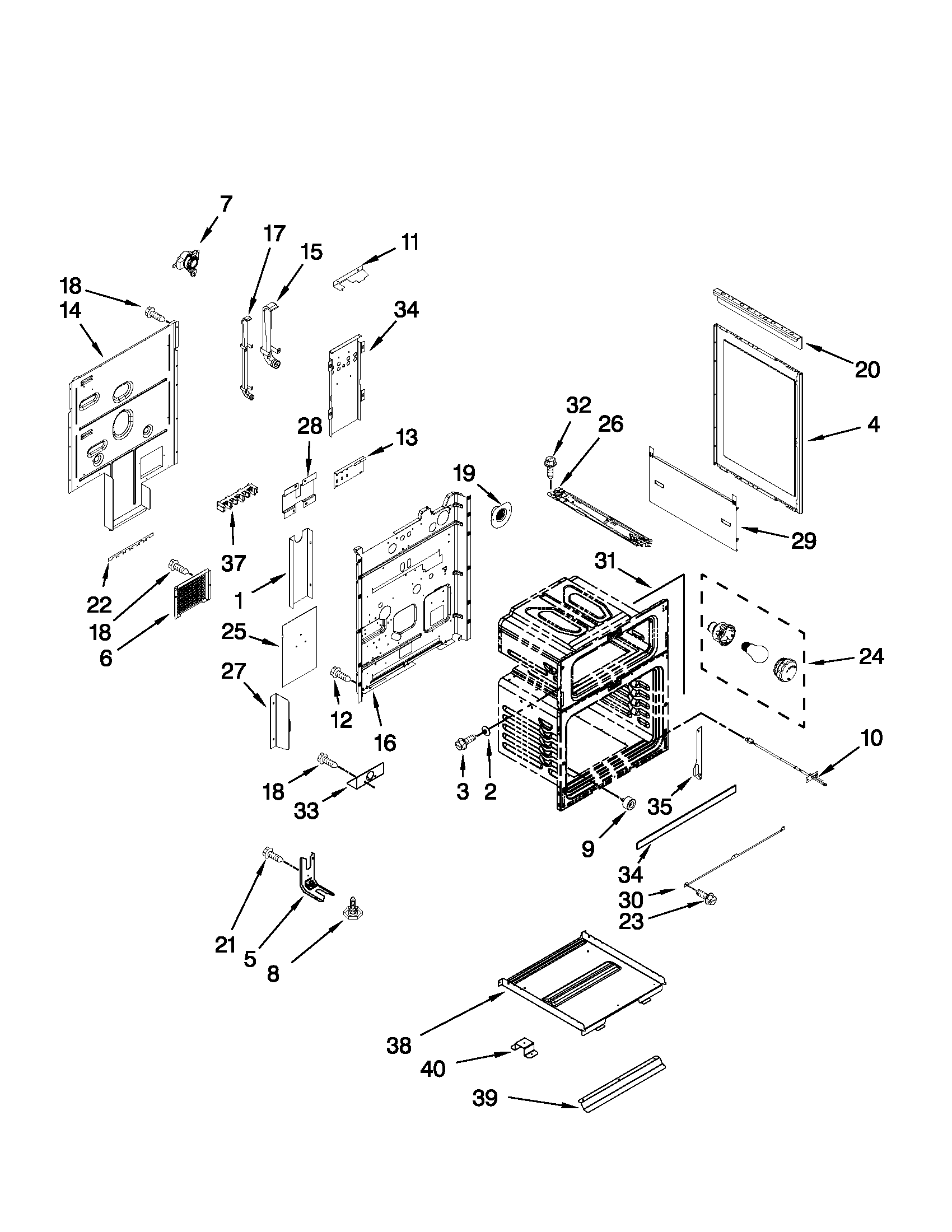 Maytag MET8885XB01 chassis parts diagram