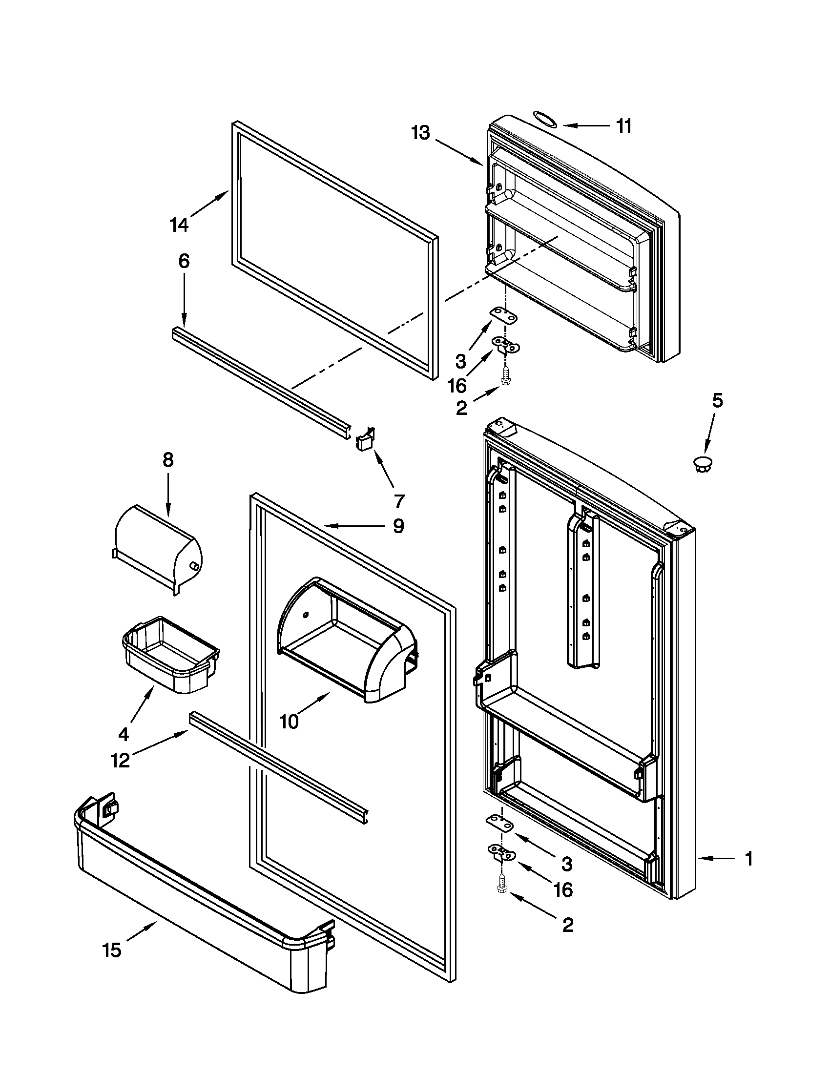 Maytag M8RXCGFXW02 door parts diagram
