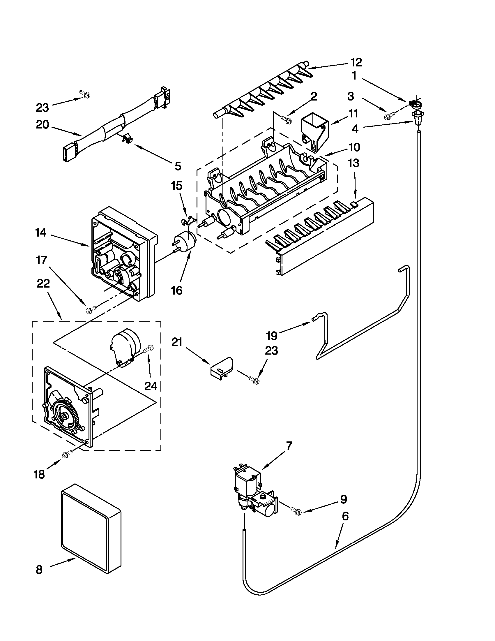 Whirlpool WRT571SMYW00 icemaker parts diagram