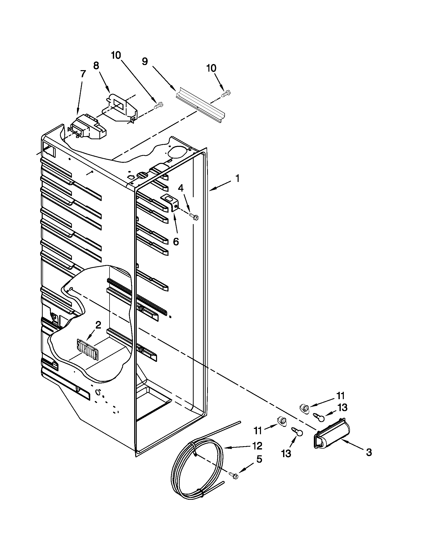 Whirlpool ED5VHEXVB04 refrigerator liner parts diagram
