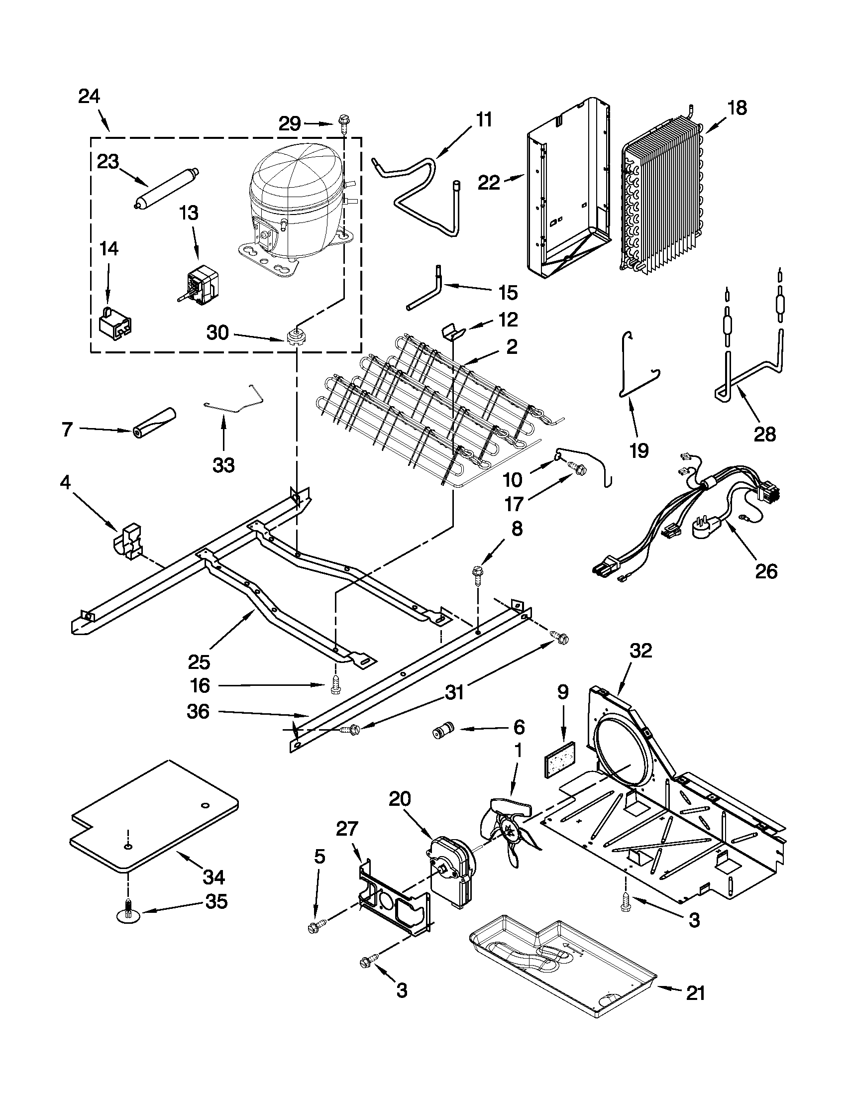 Whirlpool ED5VHEXVB04 unit parts diagram