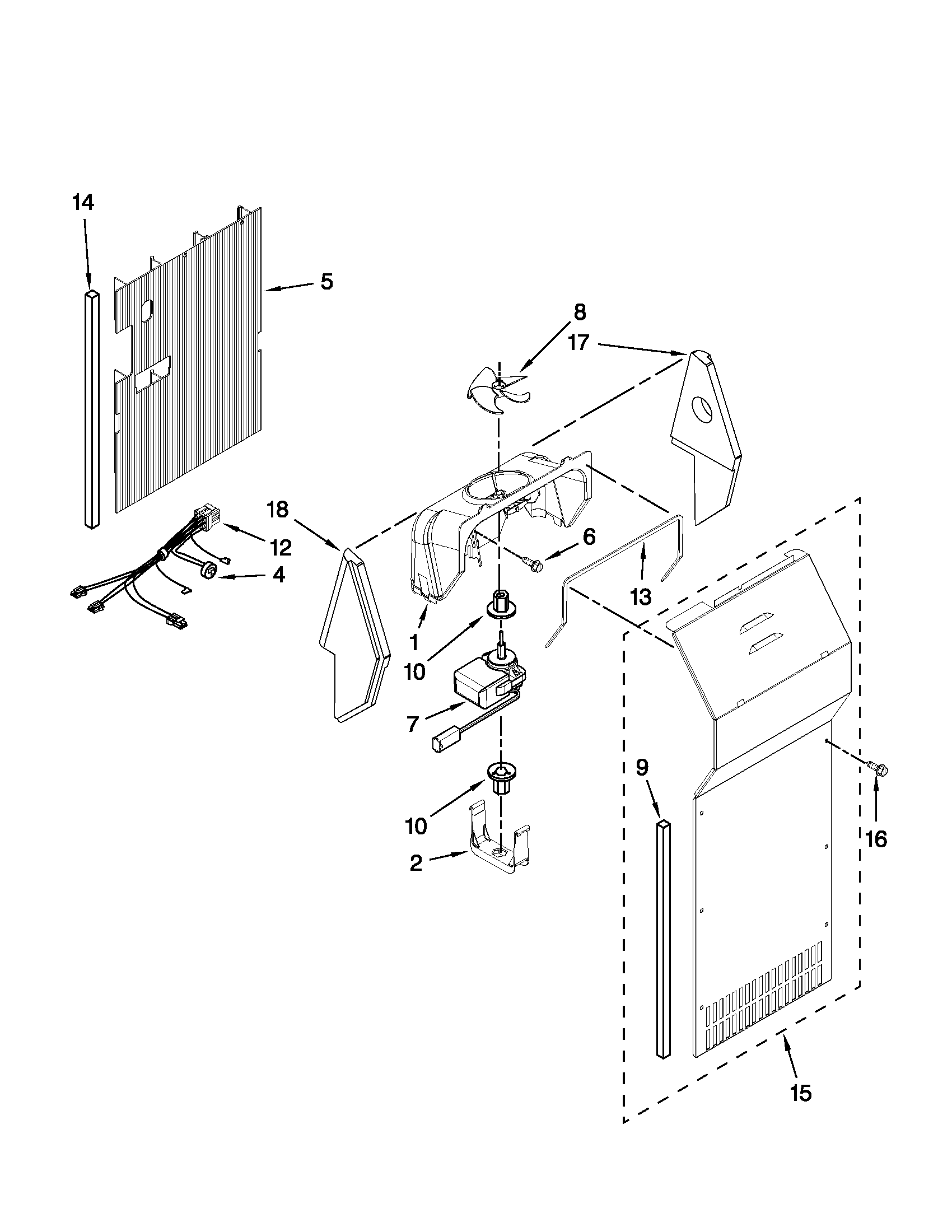Whirlpool ED5VHEXVB04 air flow parts diagram