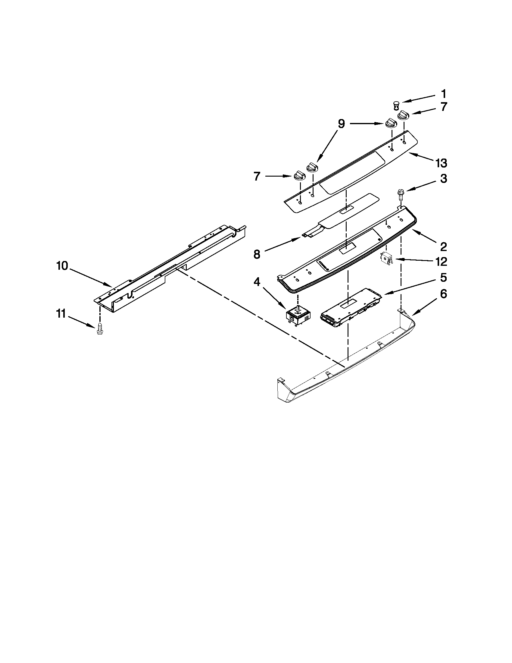 Whirlpool GY397LXUB03 control panel parts diagram