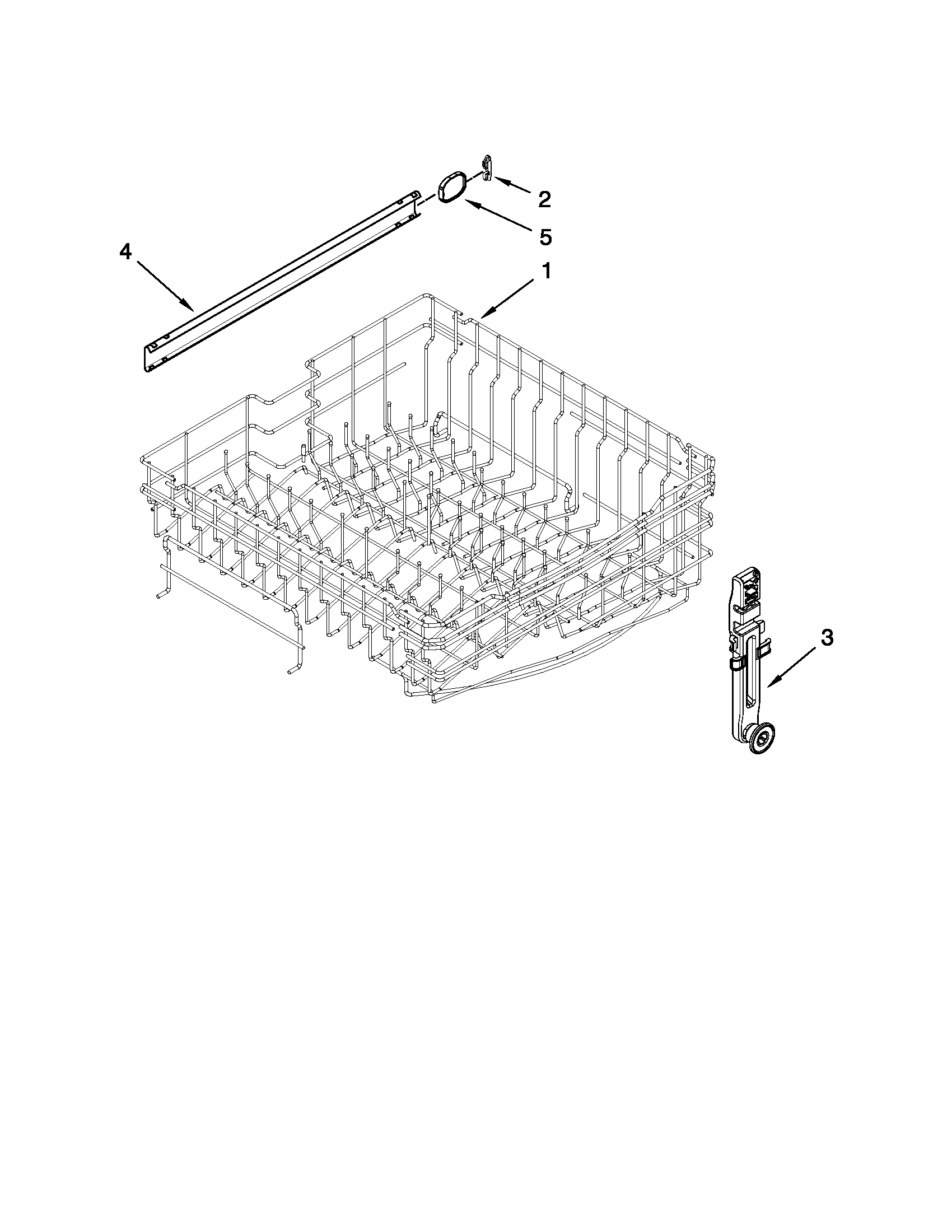 Maytag MDB4630AWW2 upper rack and track parts diagram