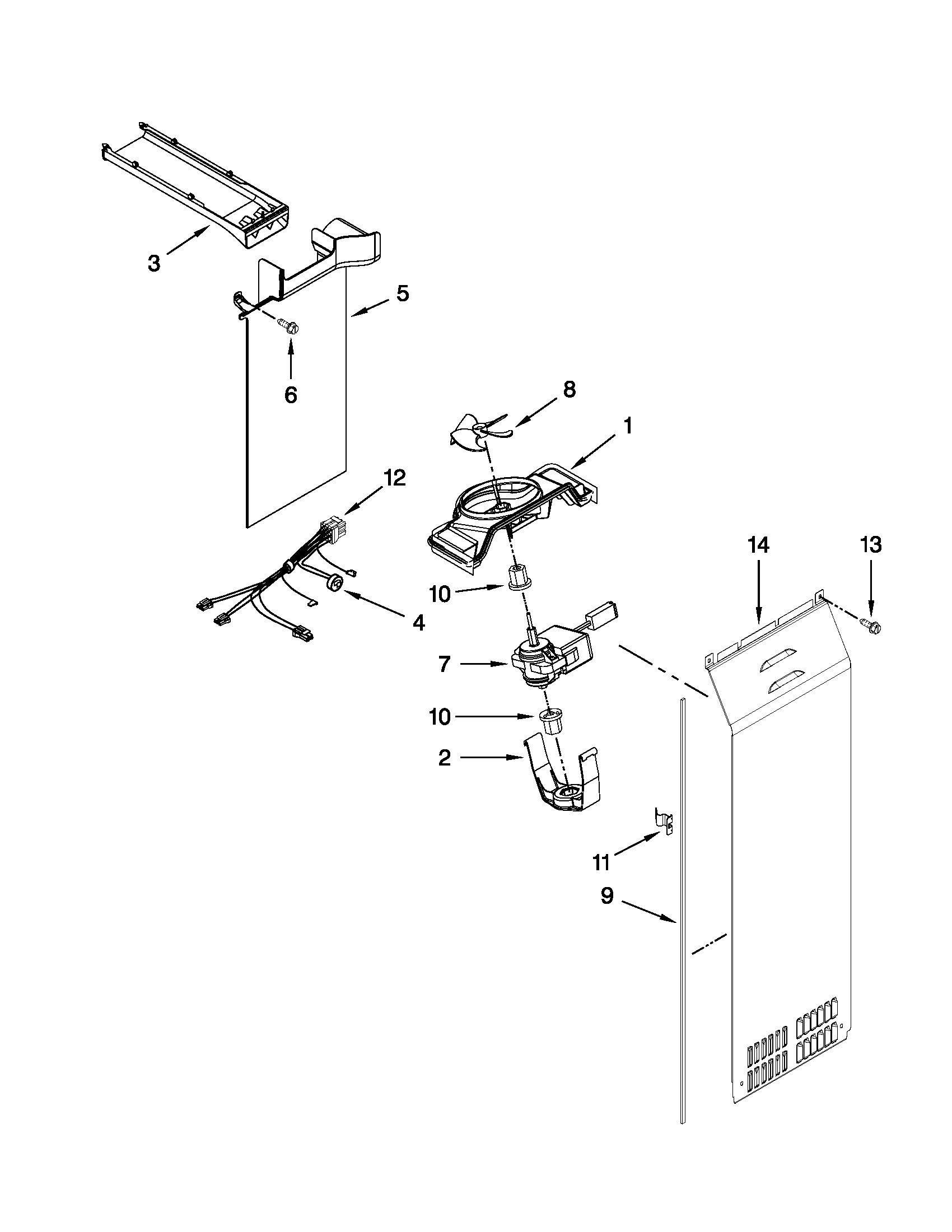 Whirlpool GSS26C4XXY03 air flow parts diagram