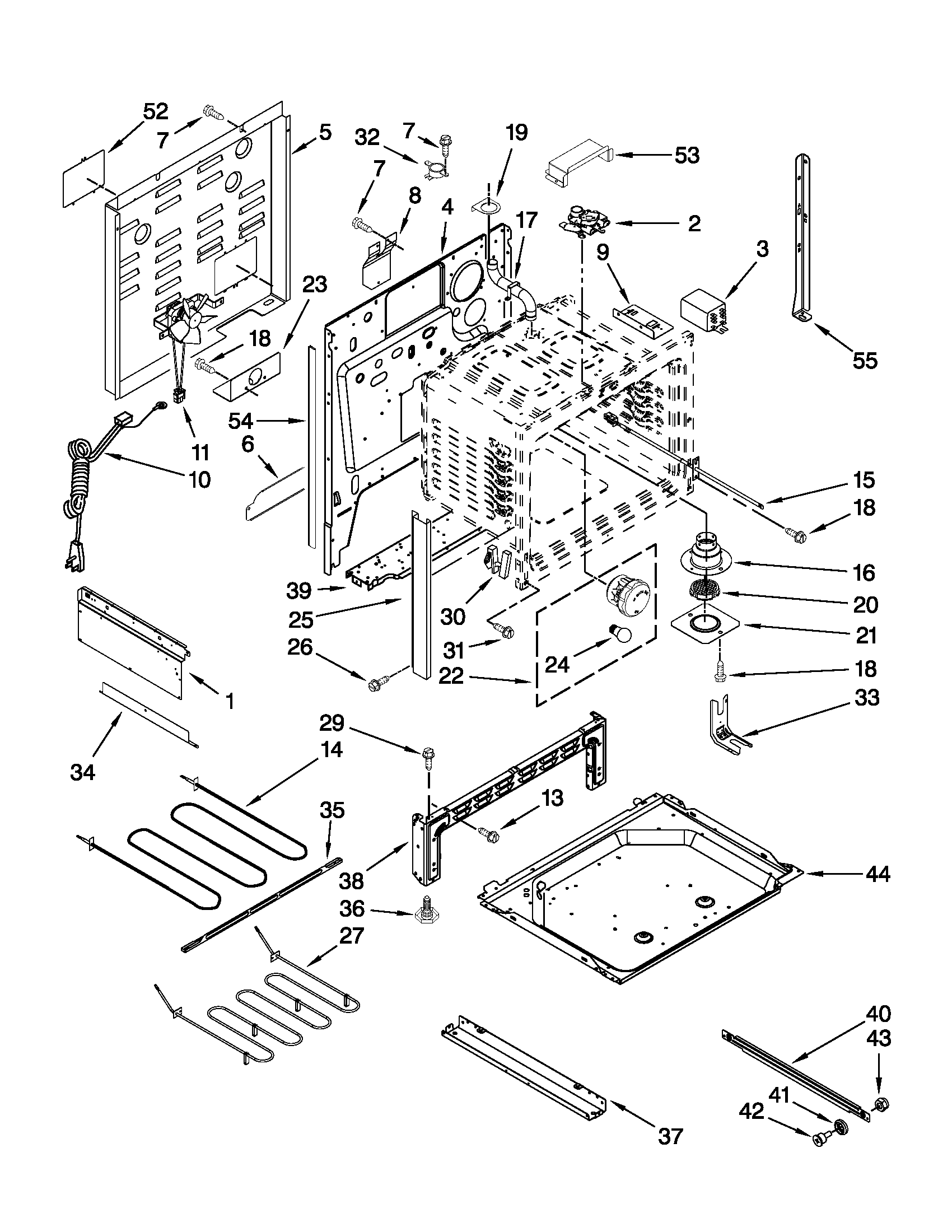 Whirlpool YGY397LXUQ05 chassis parts diagram