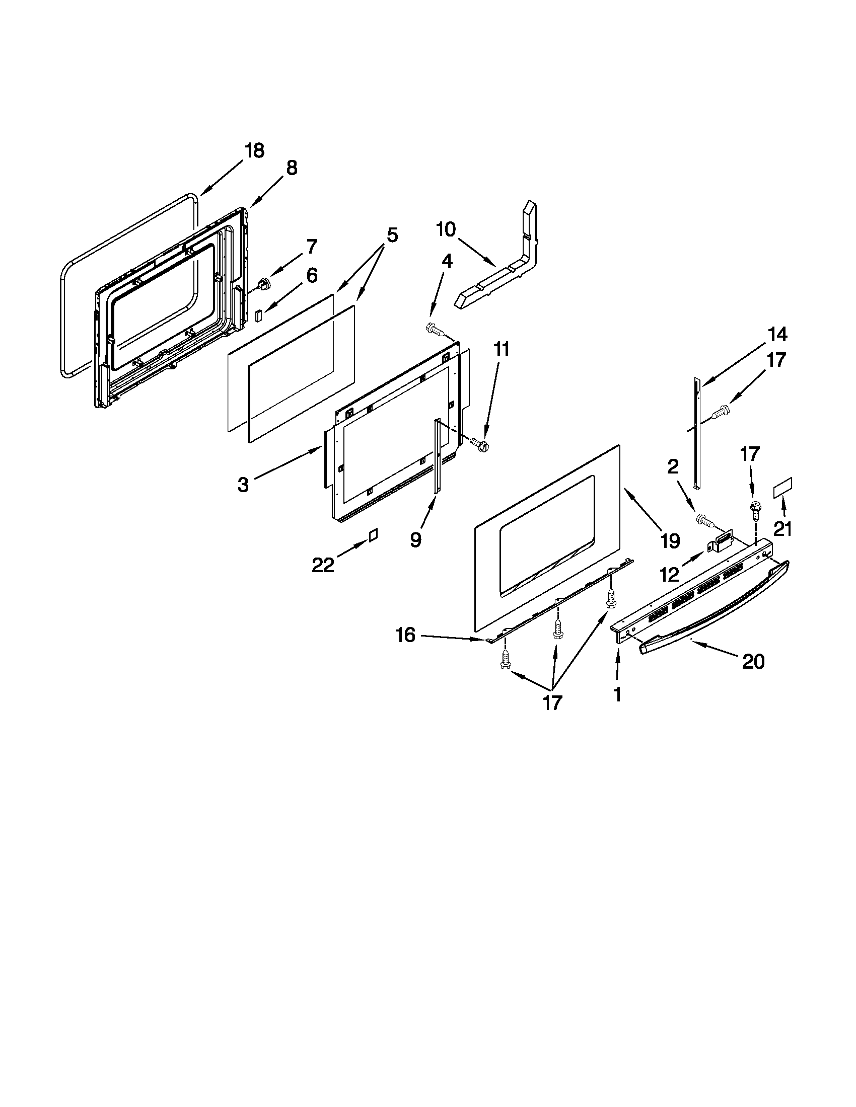 Whirlpool YGY397LXUQ05 door parts diagram