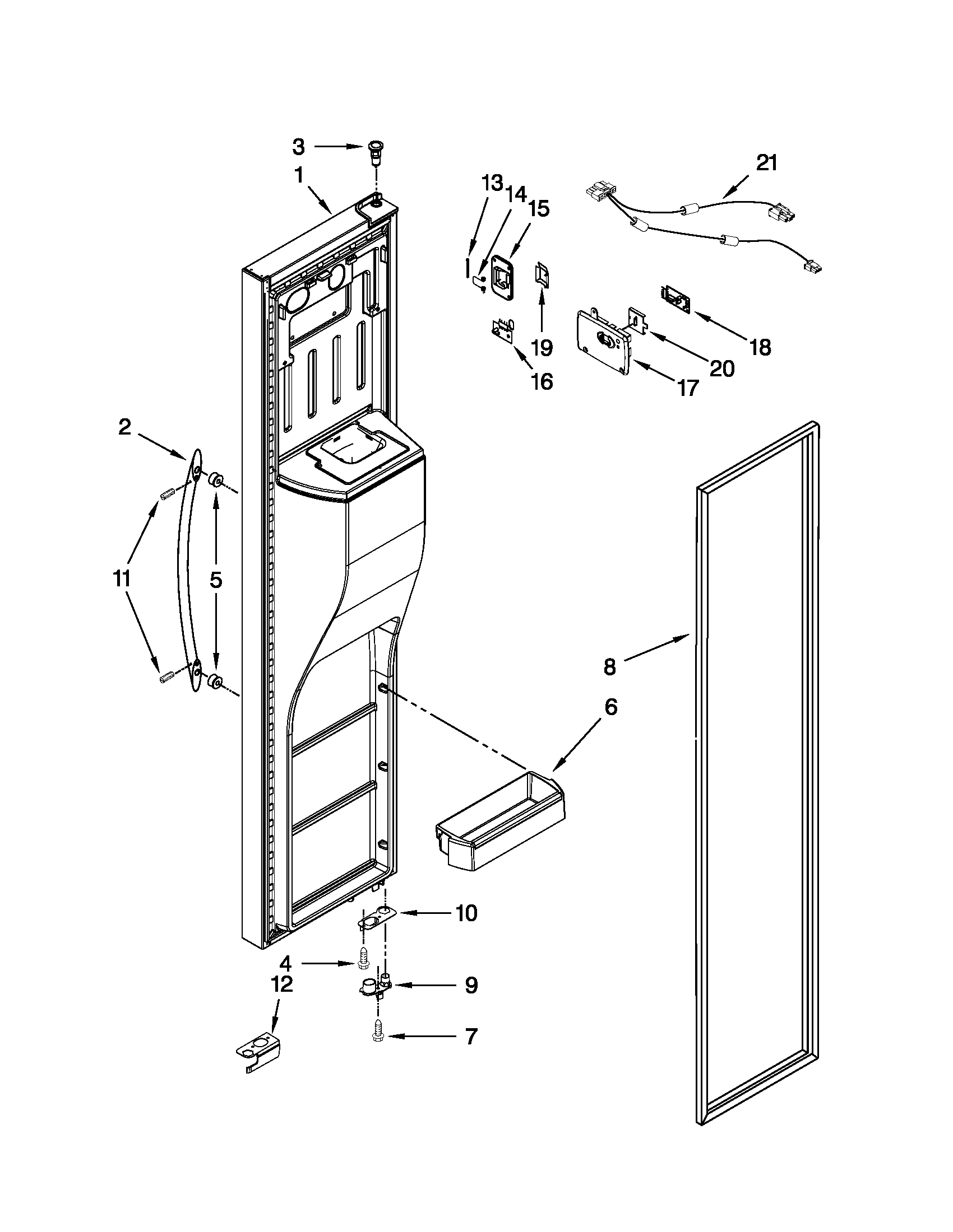 KitchenAid KSF26C4XYW02 freezer door parts diagram