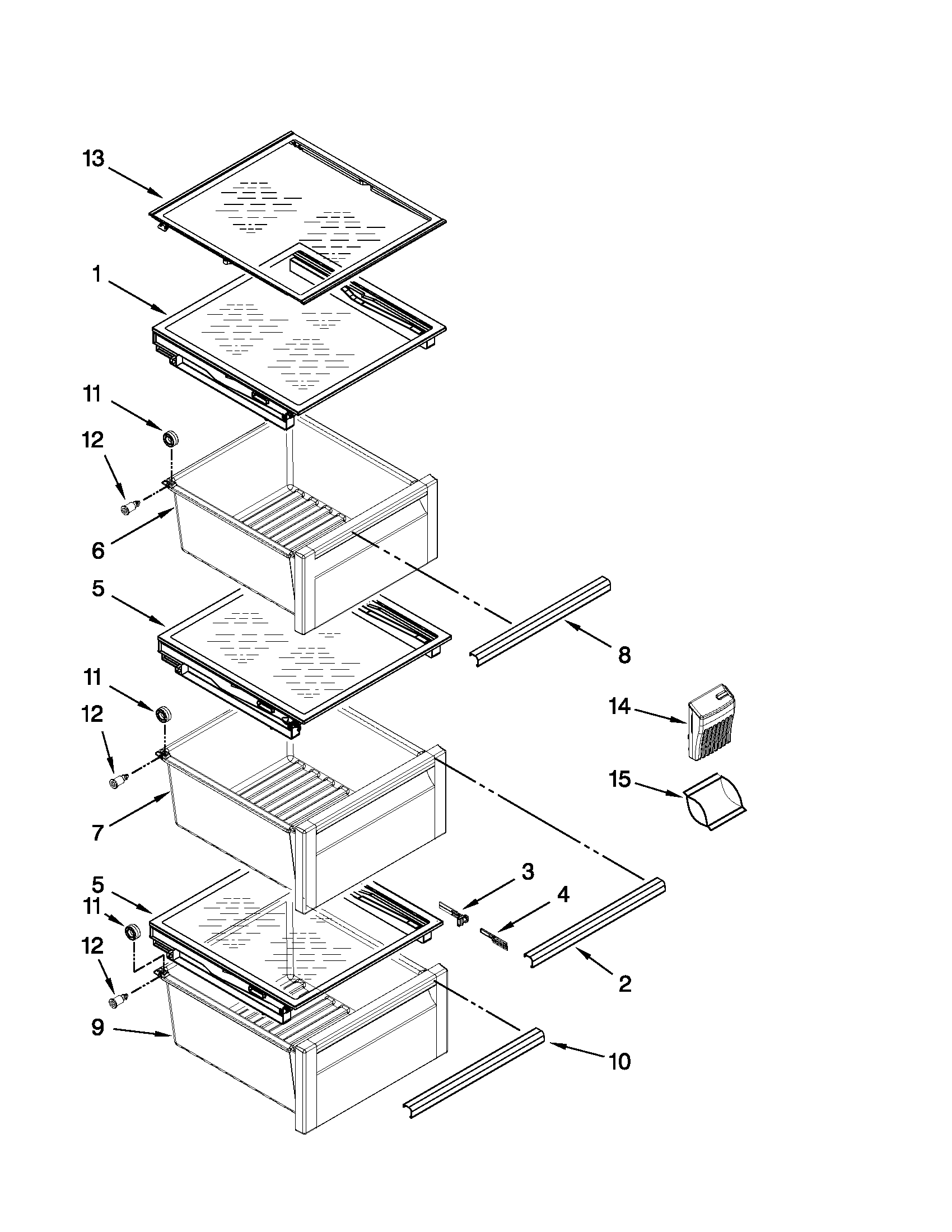 KitchenAid KSC23C9EYB02 refrigerator shelf parts diagram